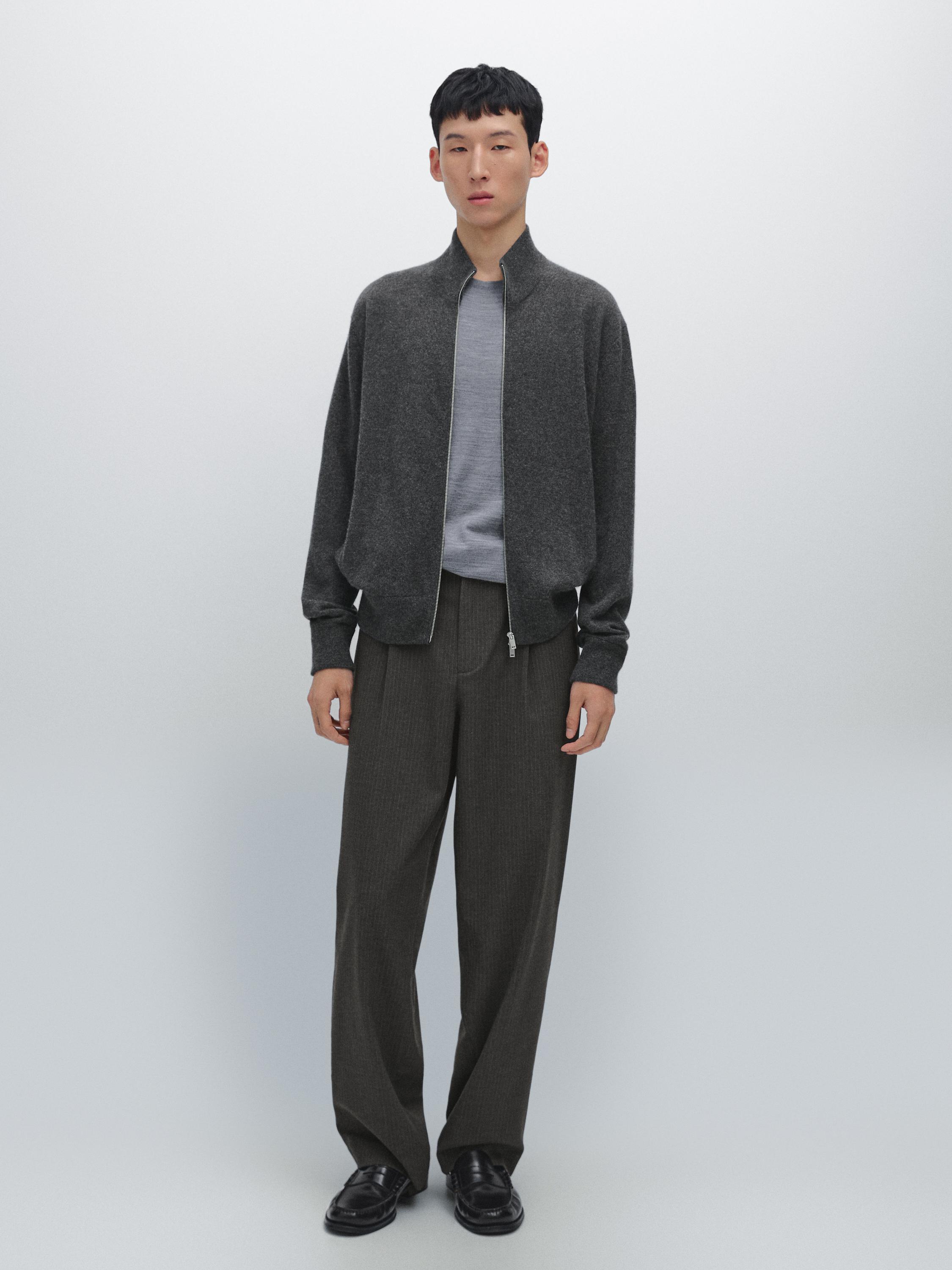 100% cashmere zip-up cardigan