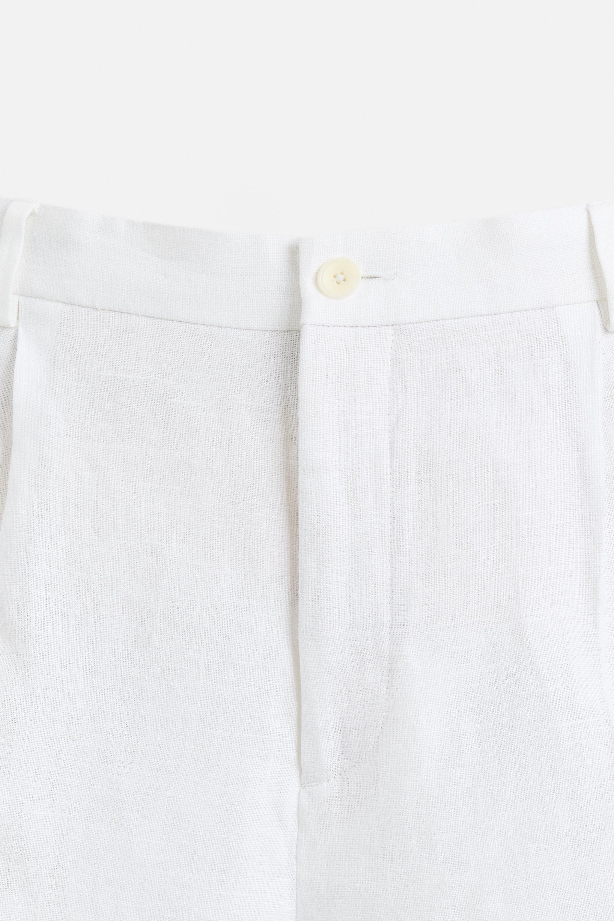 100% LINEN PLEATED PANTS