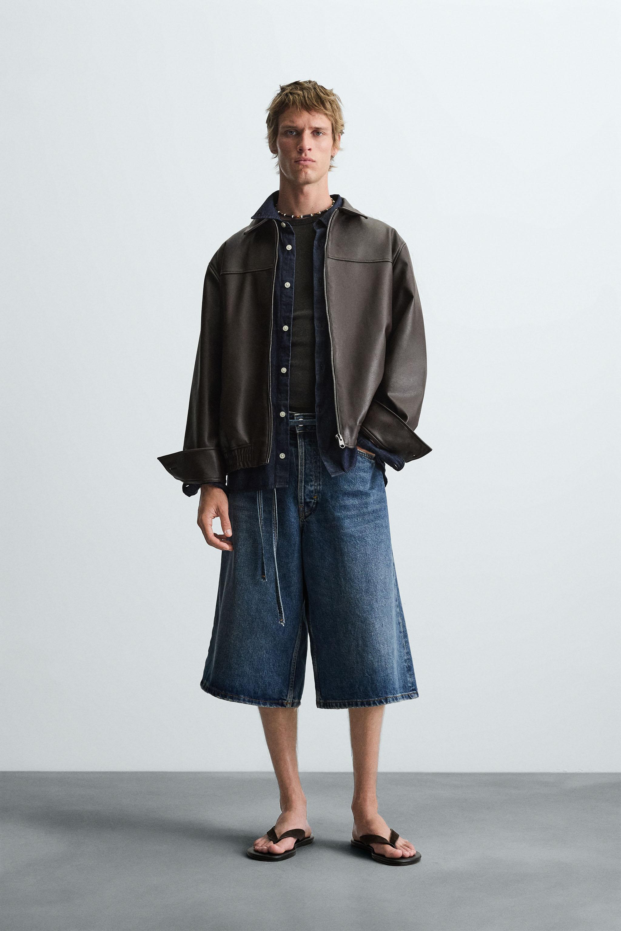 FAUX LEATHER BOMBER JACKET