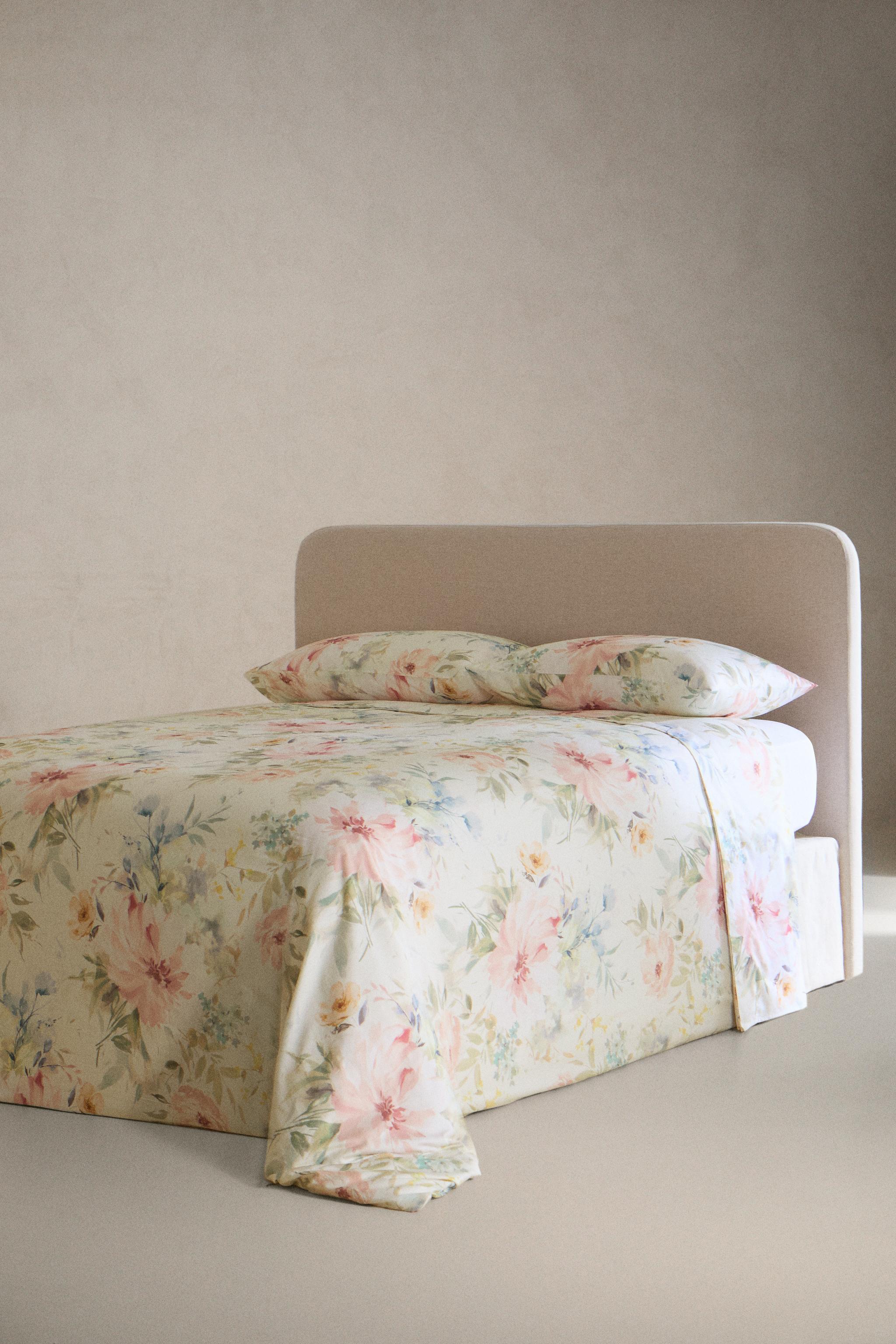 FLORAL PRINT SATEEN DUVET COVER