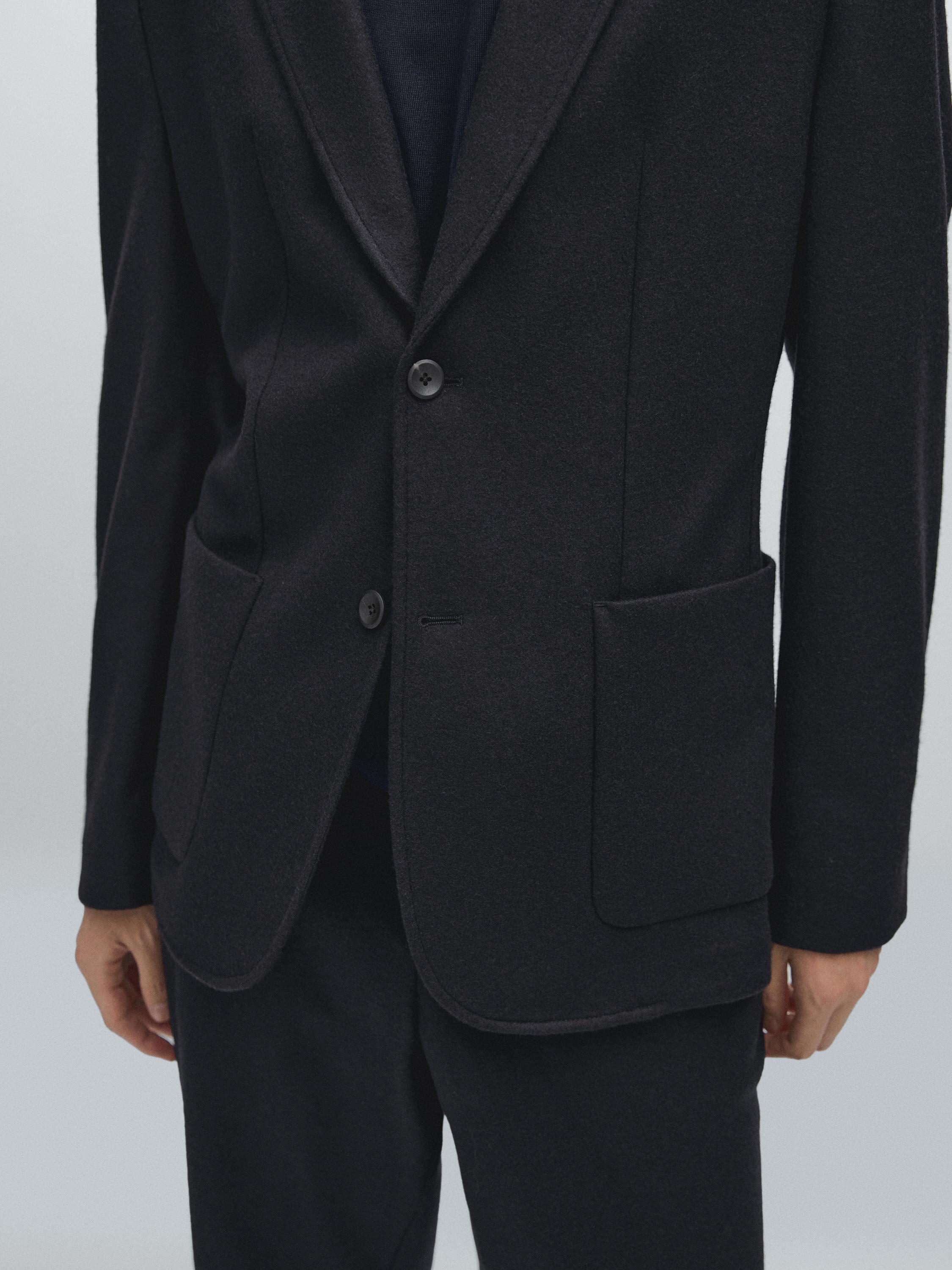 Wool blend suit blazer