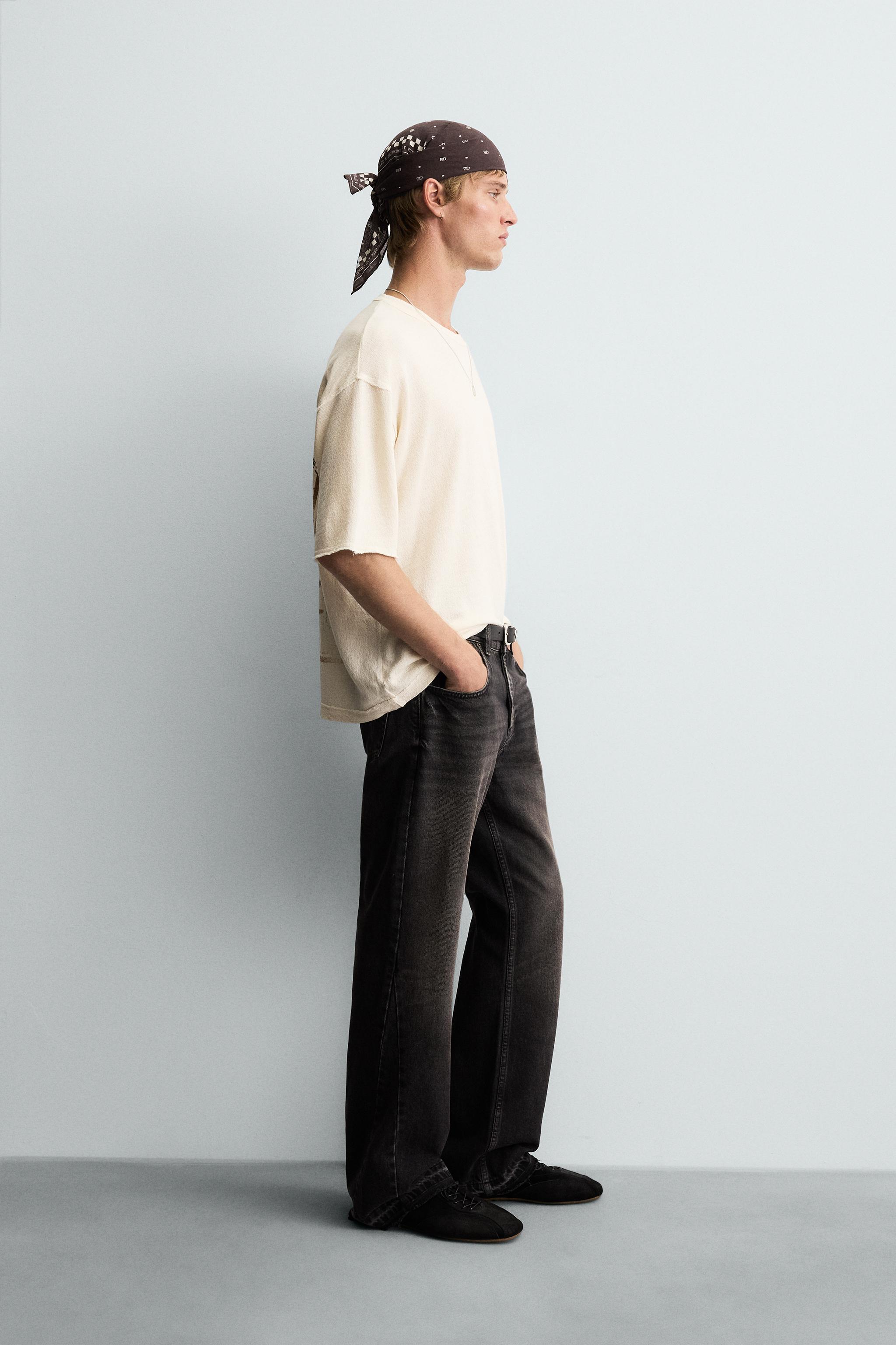 WASHED PRINT KNIT T-SHIRT