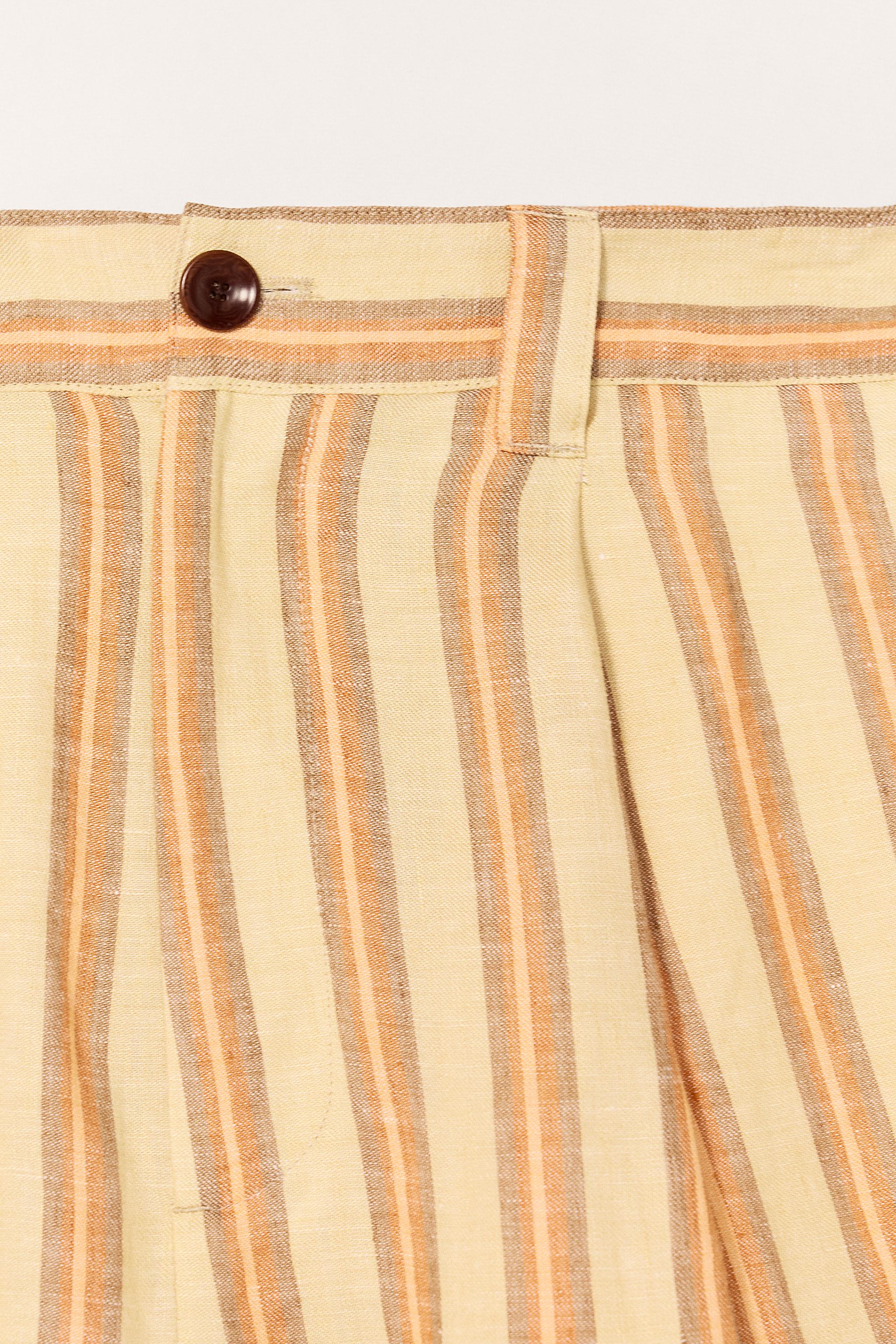 LIMITED EDITION STRIPED LINEN BERMUDA SHORTS