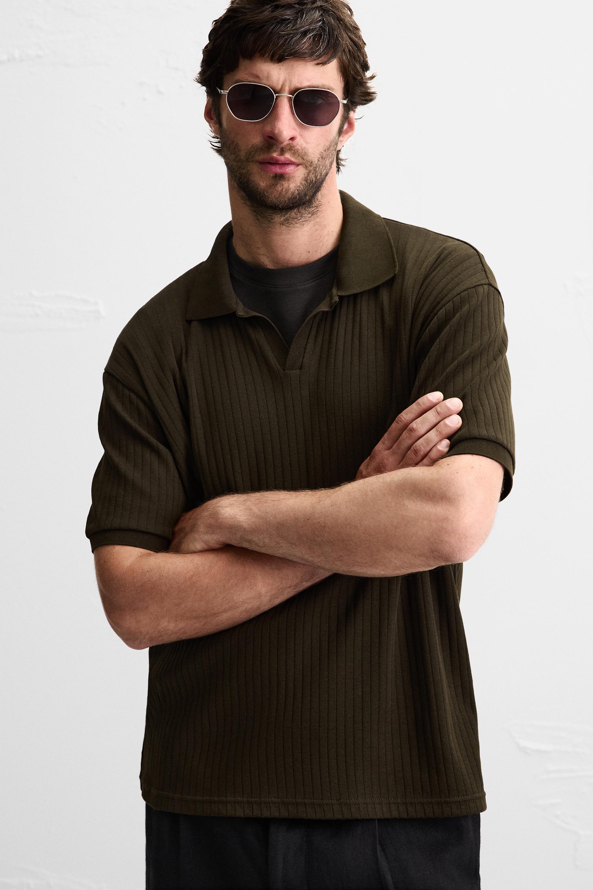 RIB KNIT POLO SHIRT