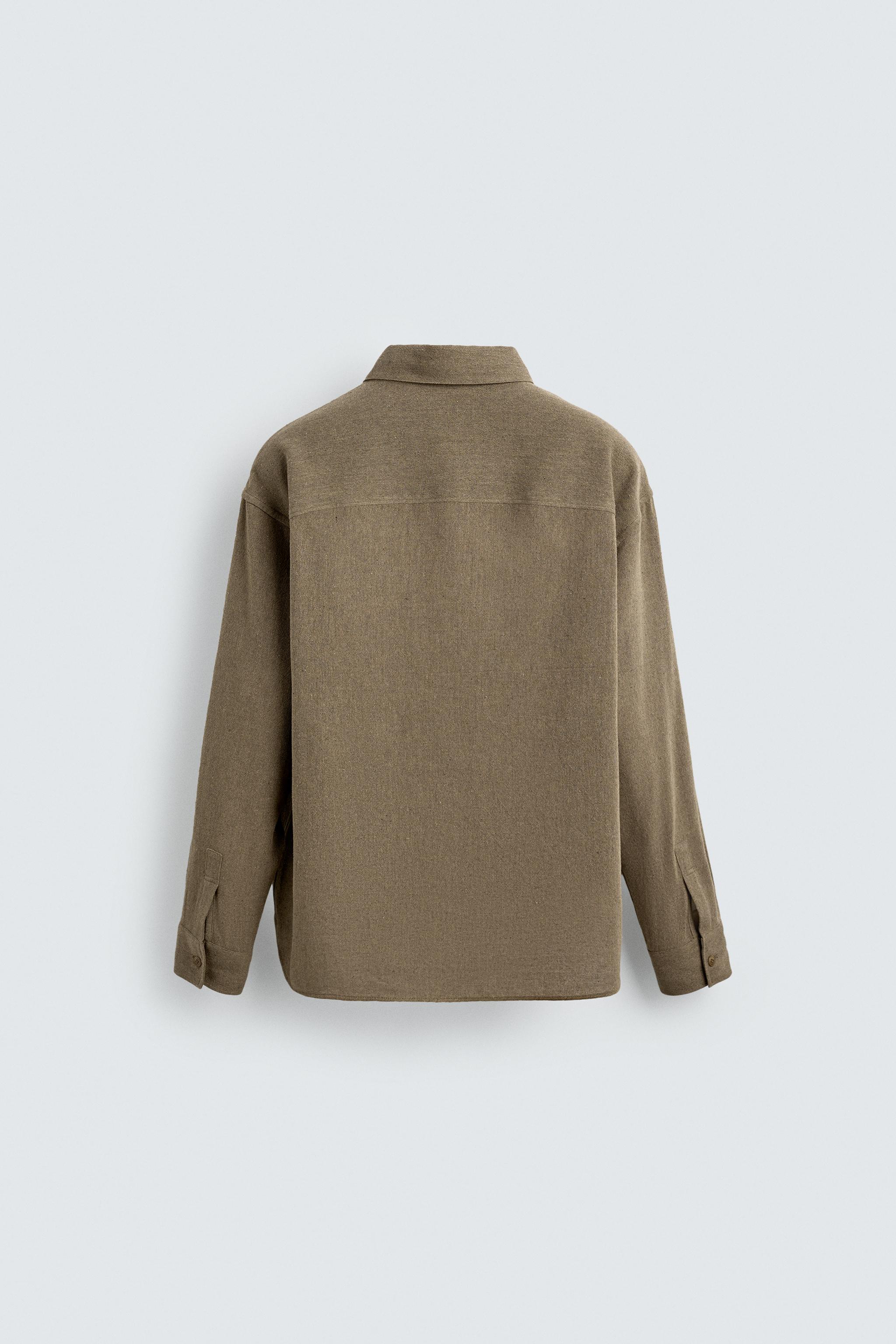 TEXTURED COTTON BLEND SHIRT