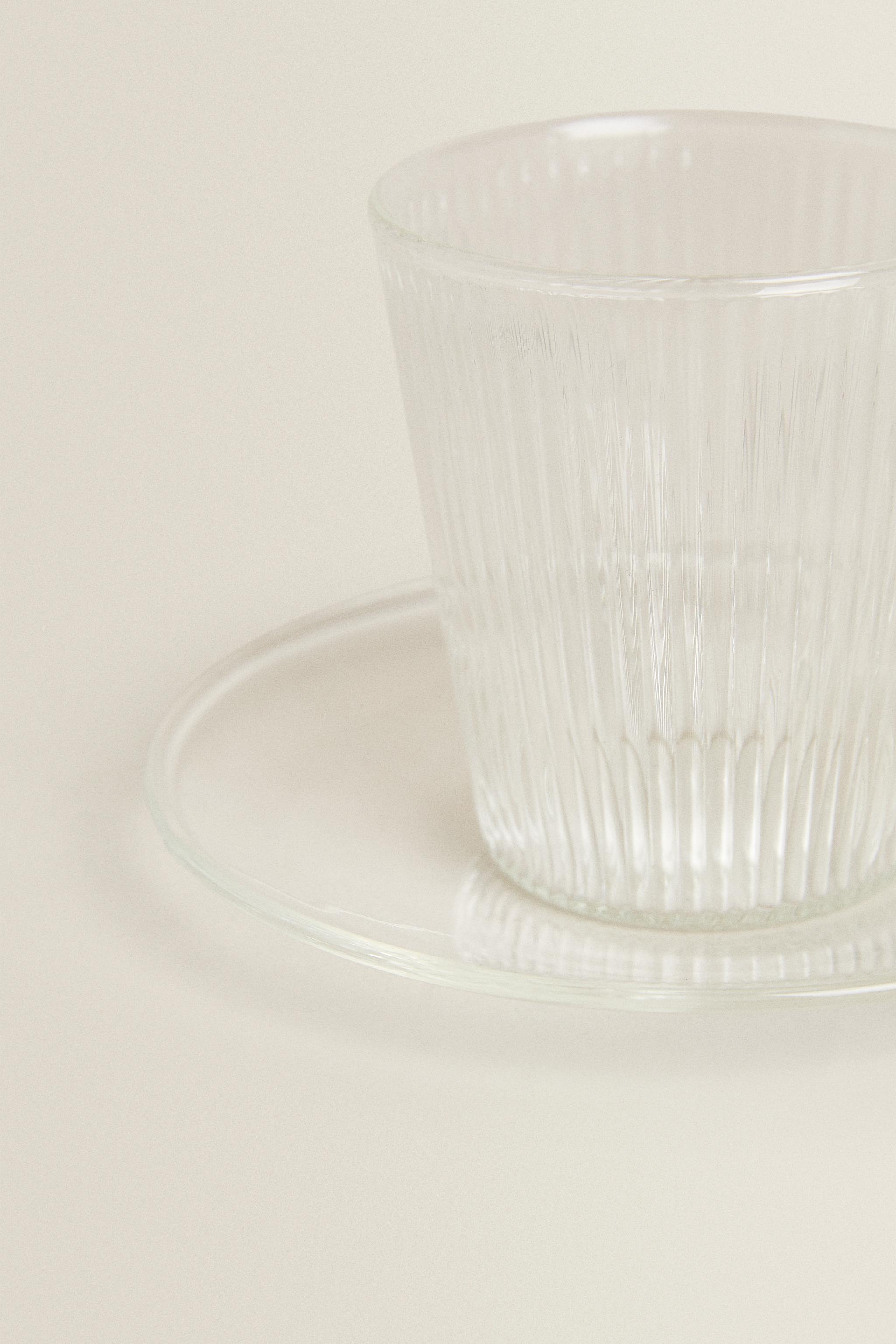 BOROSILICATE GLASS COFFEE CUP AND SAUCER
