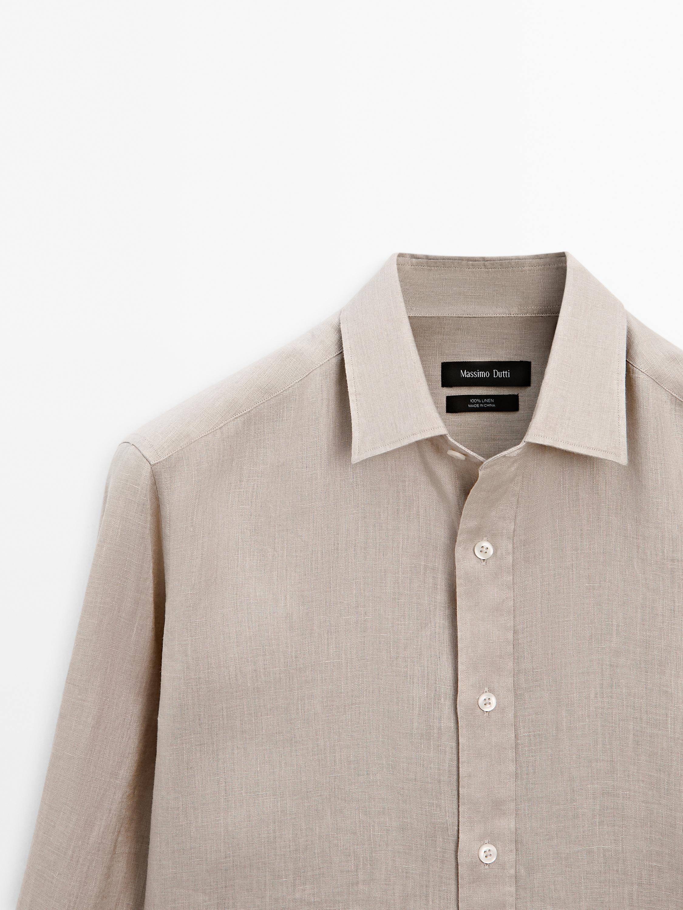 100% linen slim fit shirt