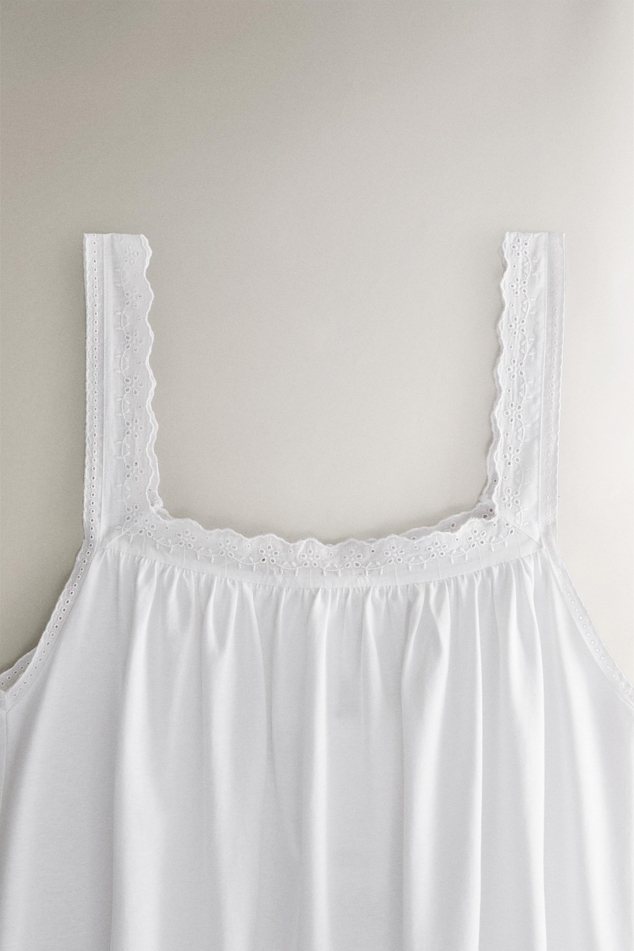 LACE COTTON NIGHTGOWN