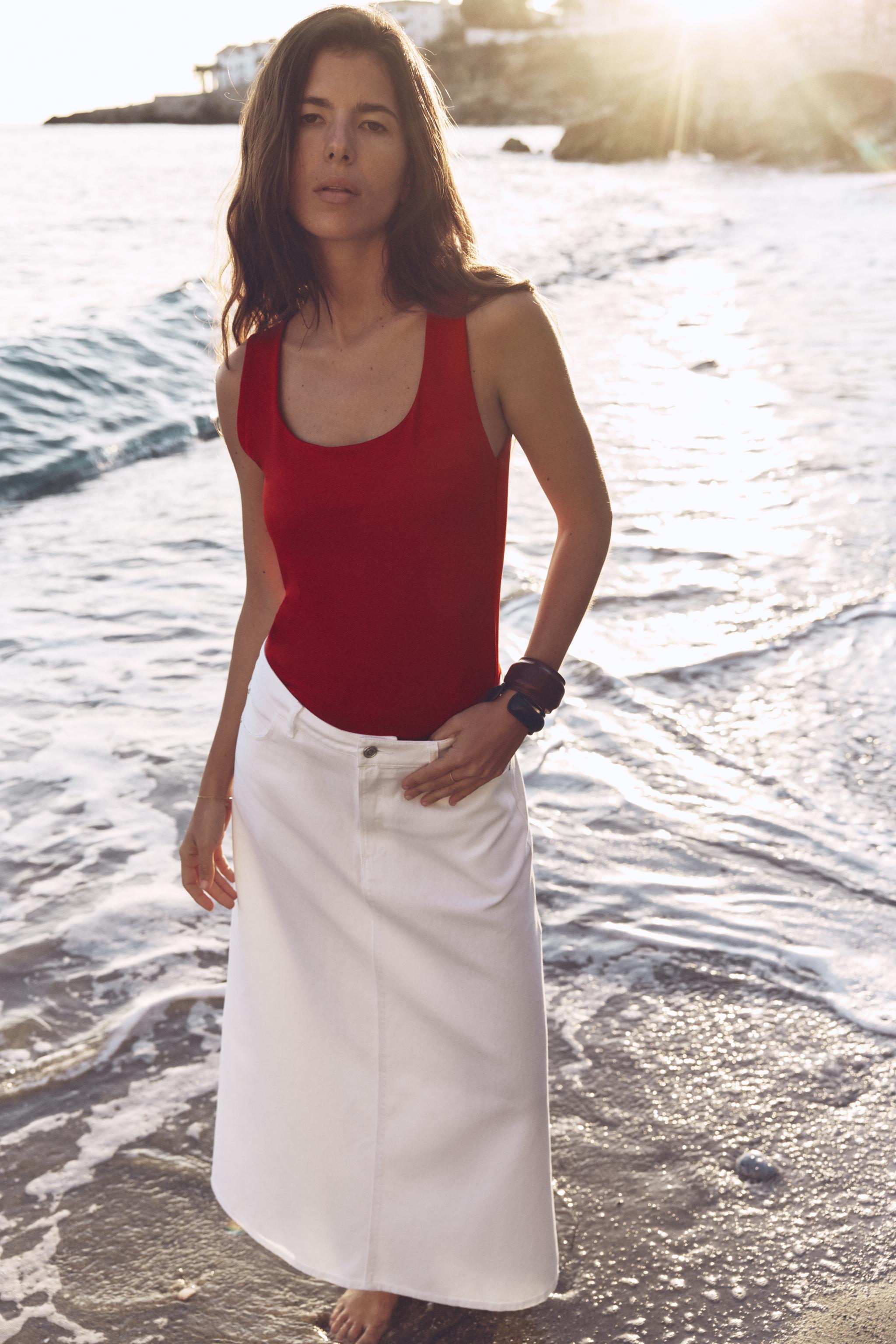 WIDE STRAP POLYAMIDE TOP