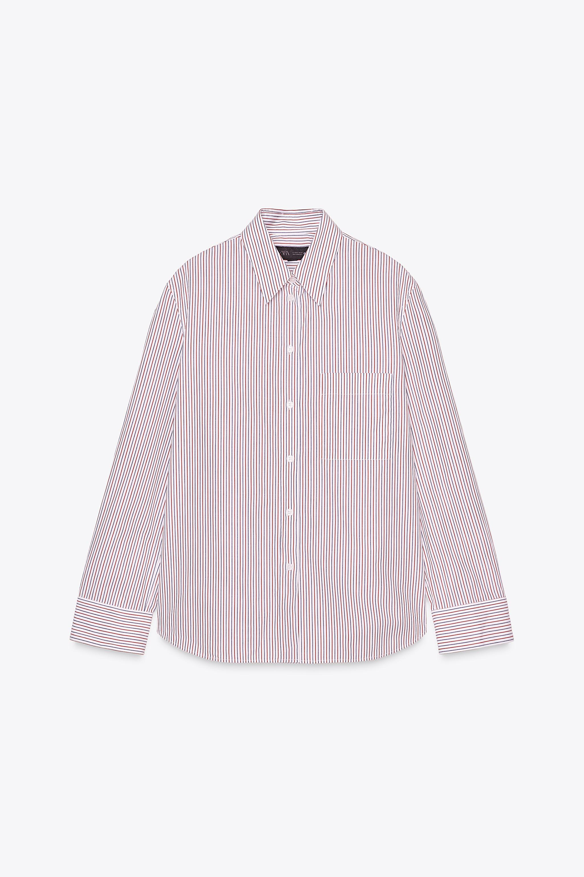 STRIPED POPLIN SHIRT ZW COLLECTION