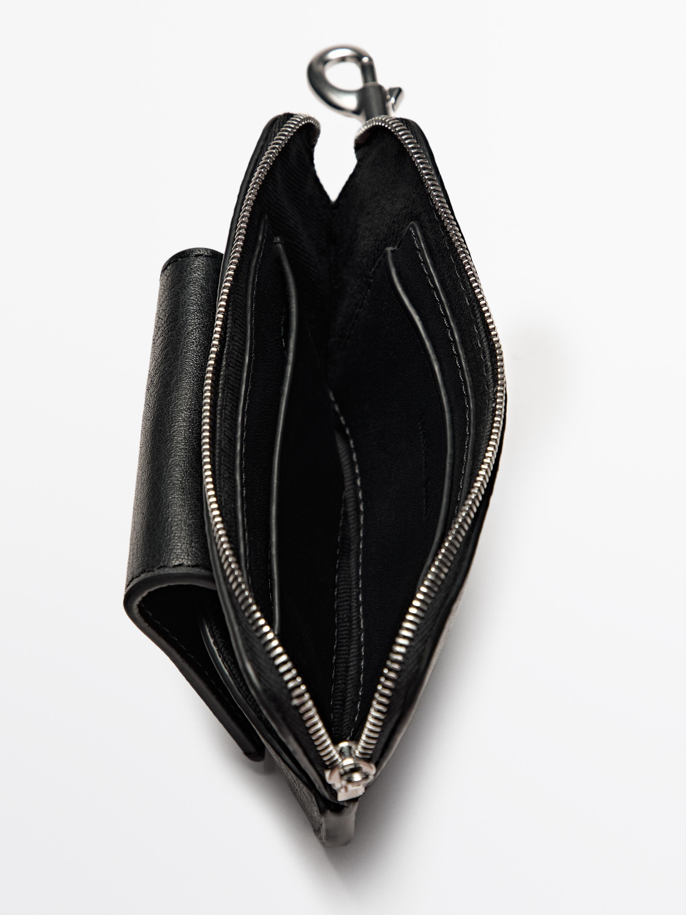 Nappa crossbody glasses case with purse