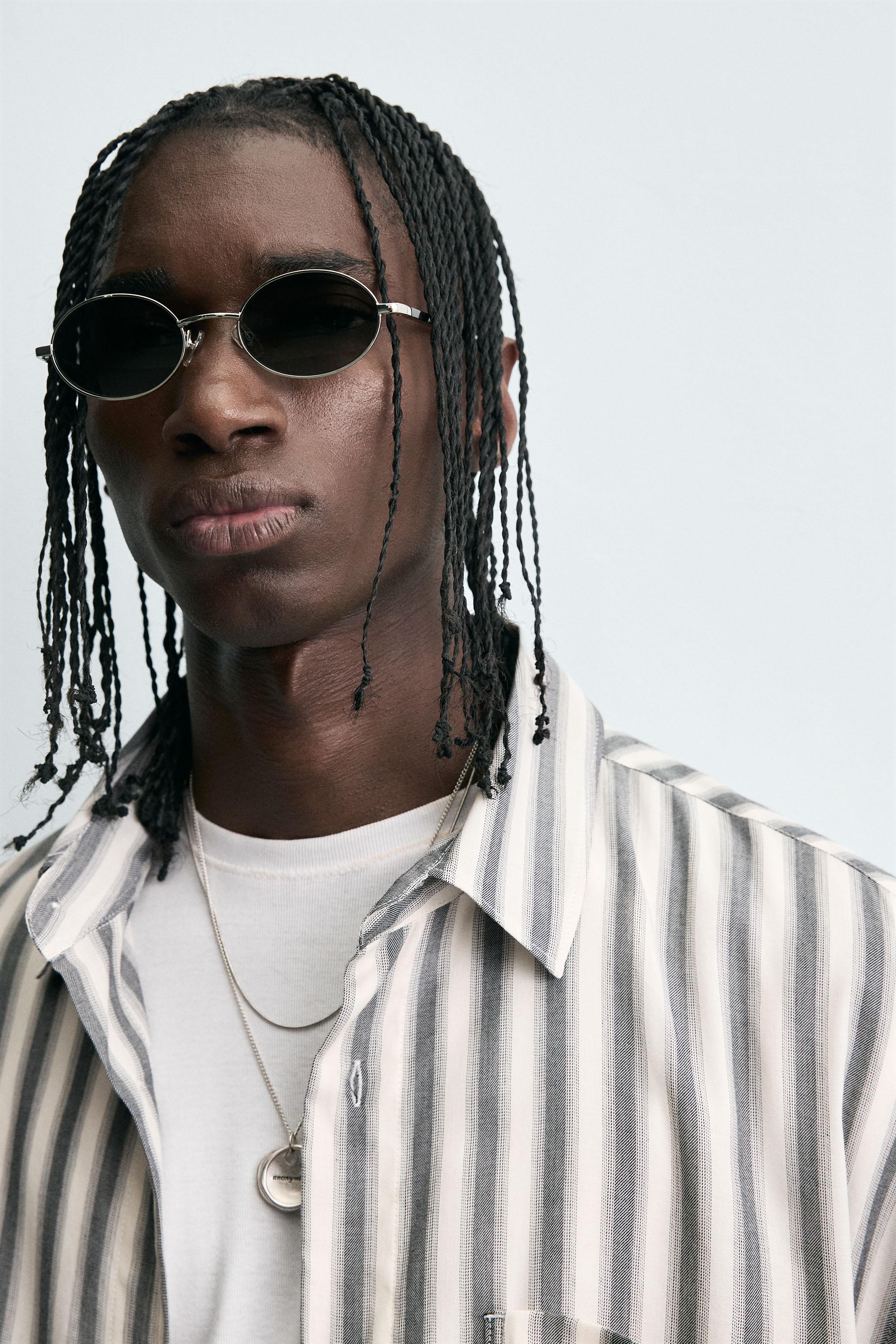 STRIPED COTTON-VISCOSE SHIRT