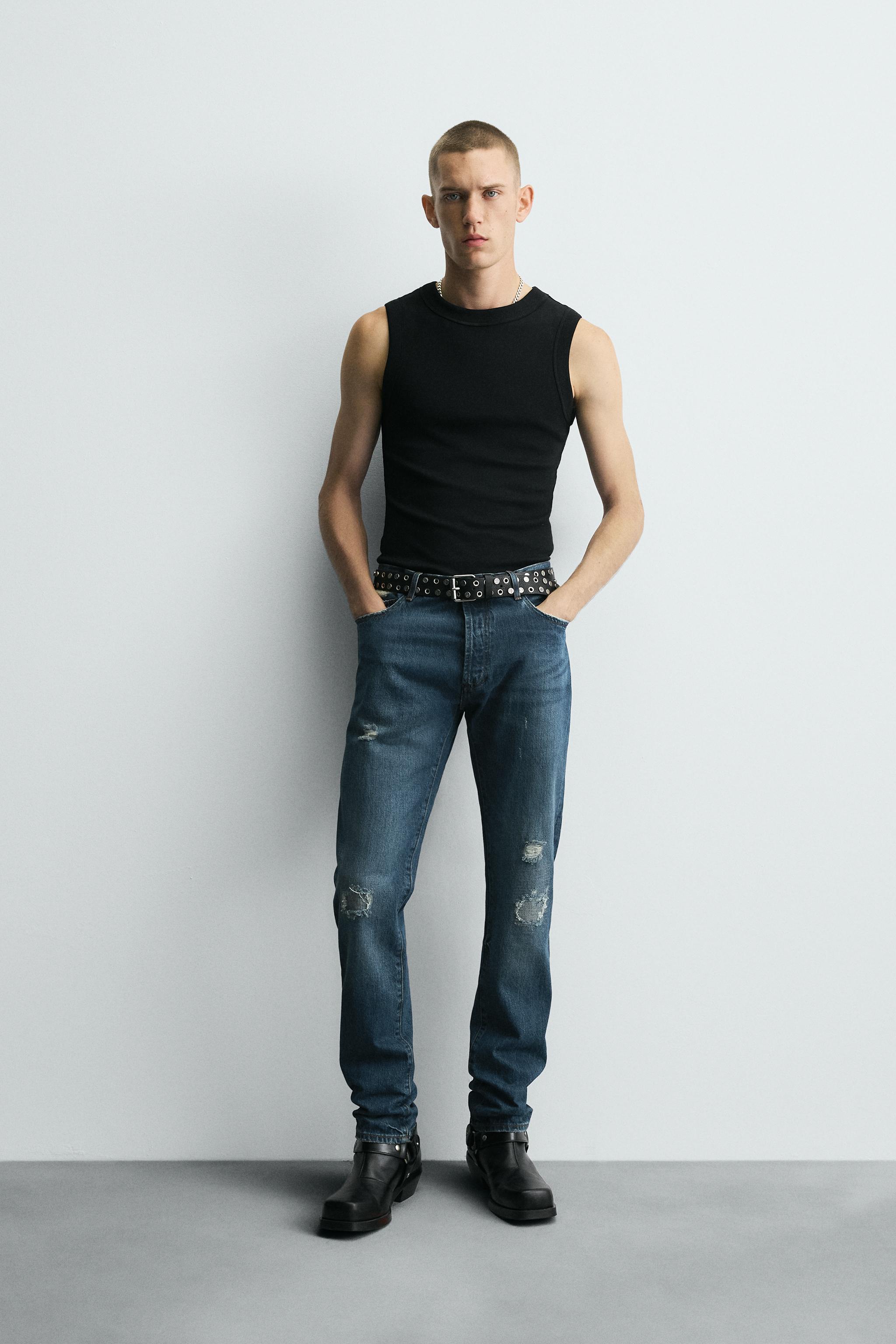 RIPPED SLIM FIT JEANS BOBBY GILLESPIE X ZARA