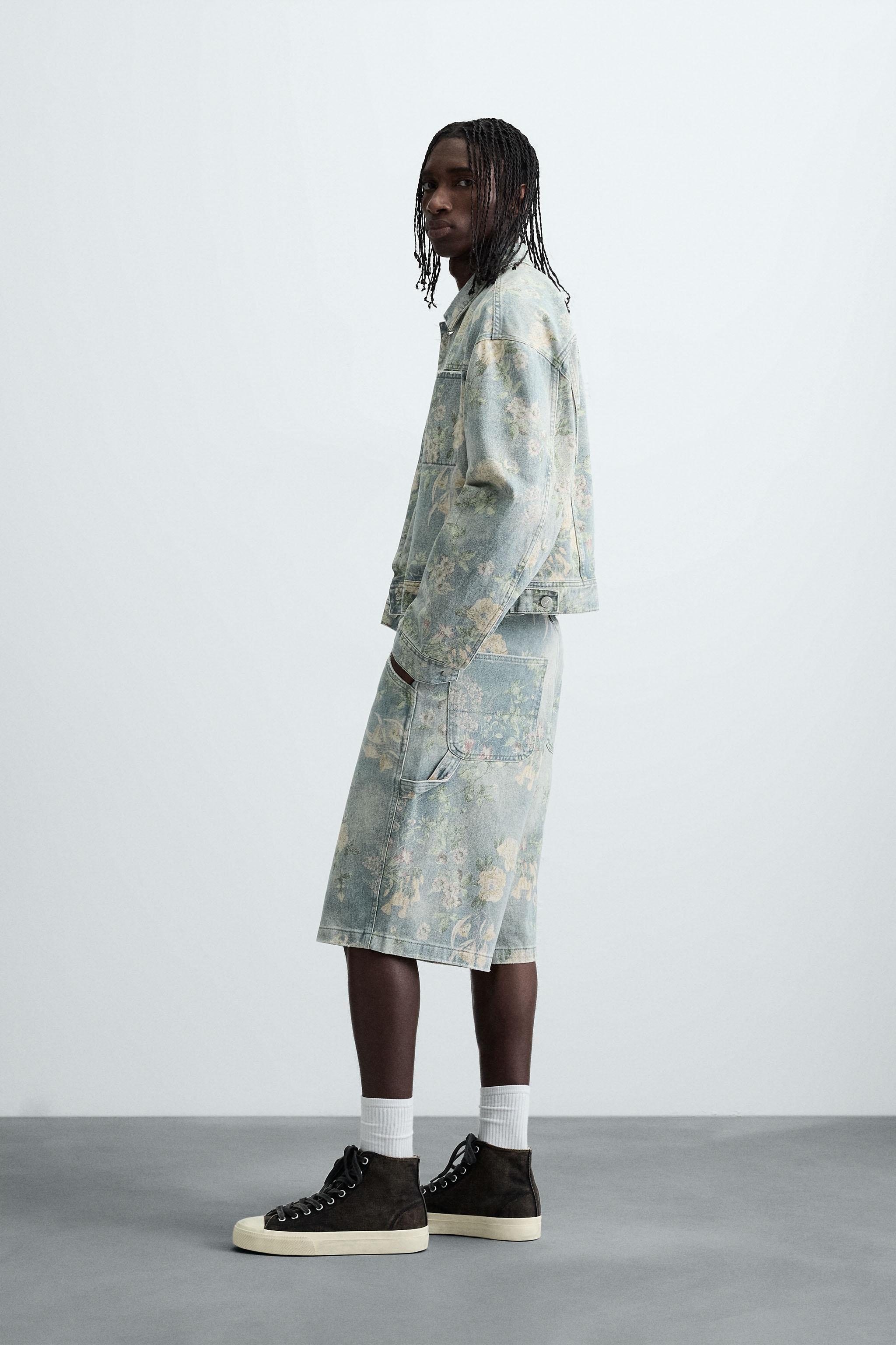 FLORAL PRINT DENIM JACKET