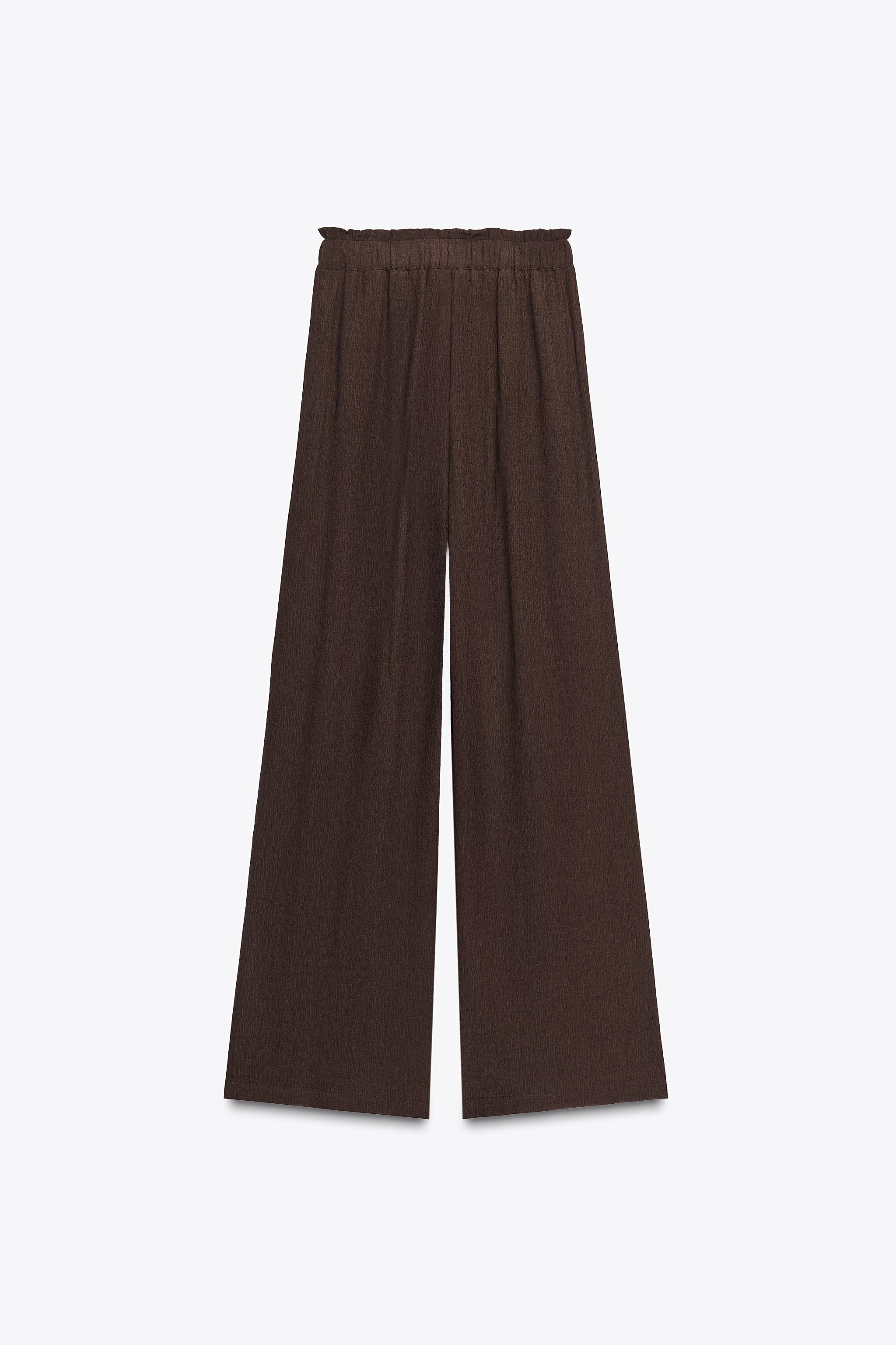 COTTON GAUZE WIDE LEG PANTS