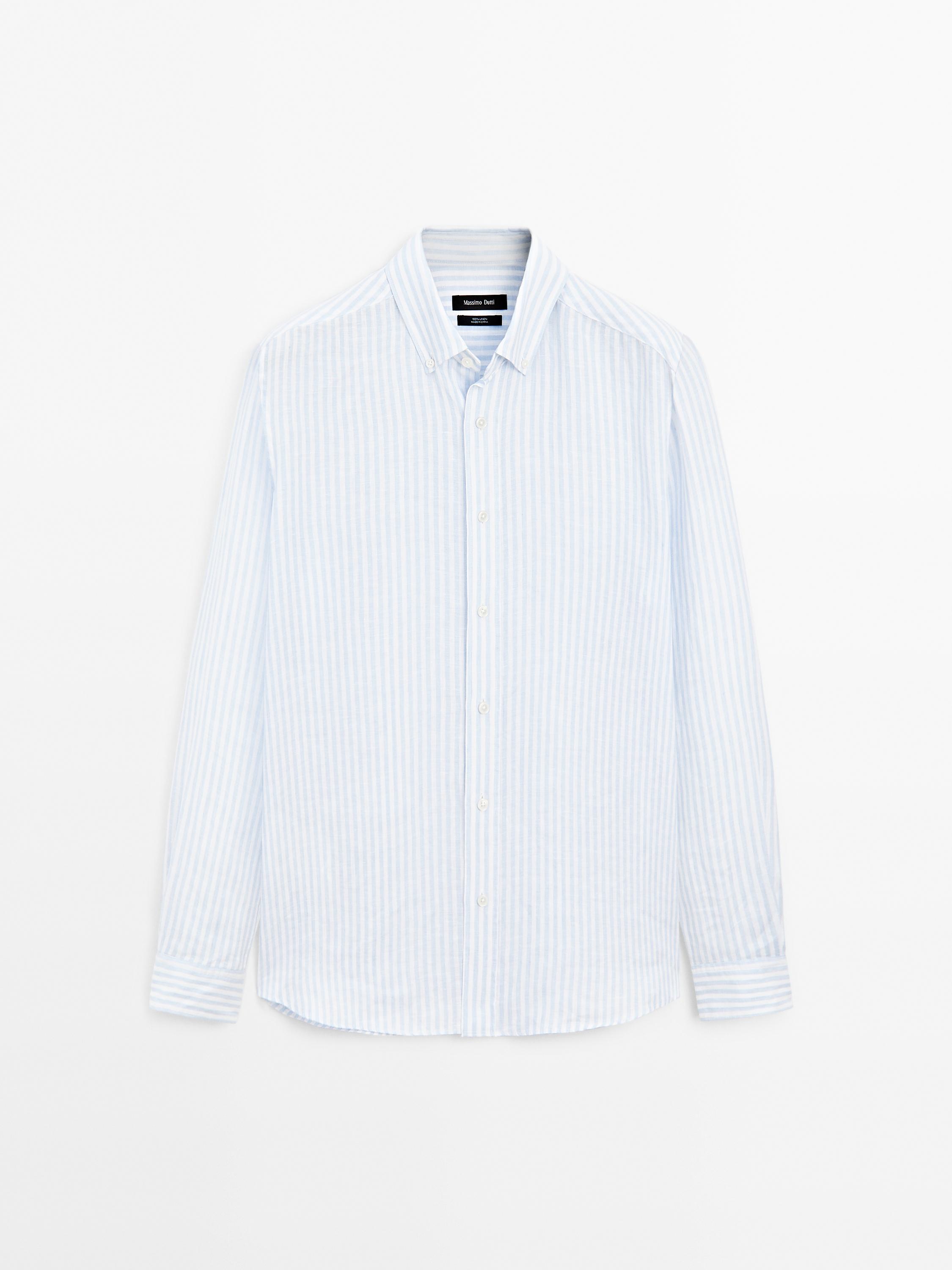 Slim fit 100% linen shirt