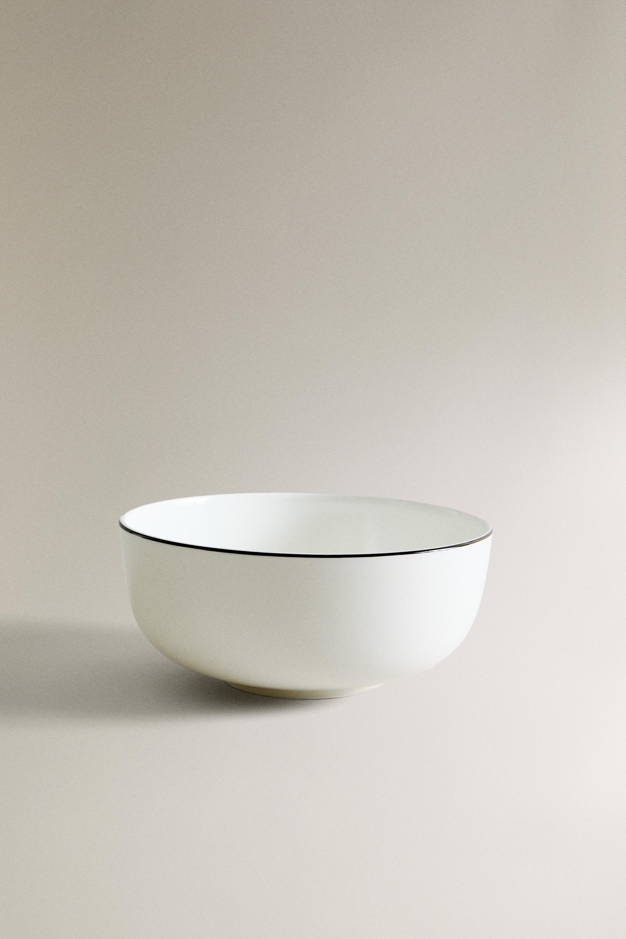 BONE CHINA BOWL WITH BLACK RIM