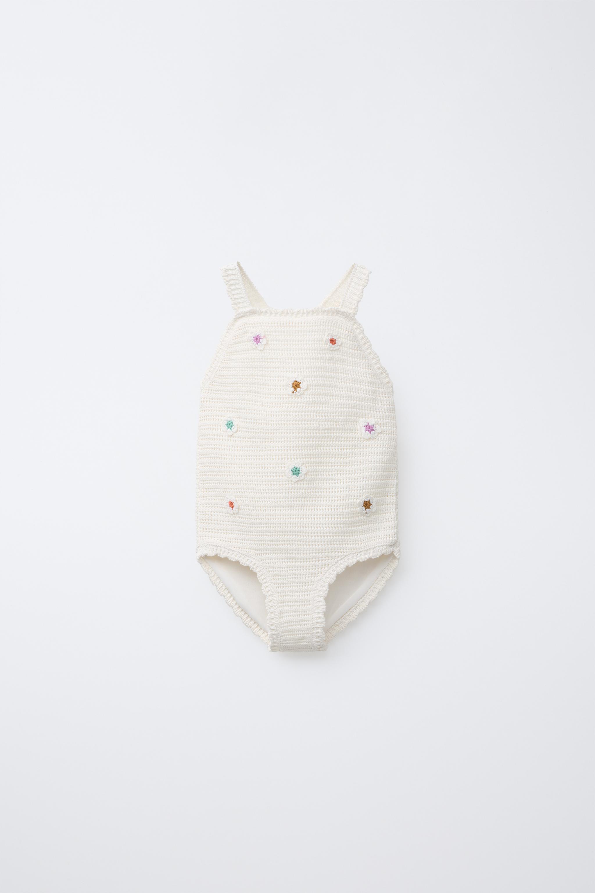 3-6 YEARS/ CROCHET FLOWER SWIMSUIT