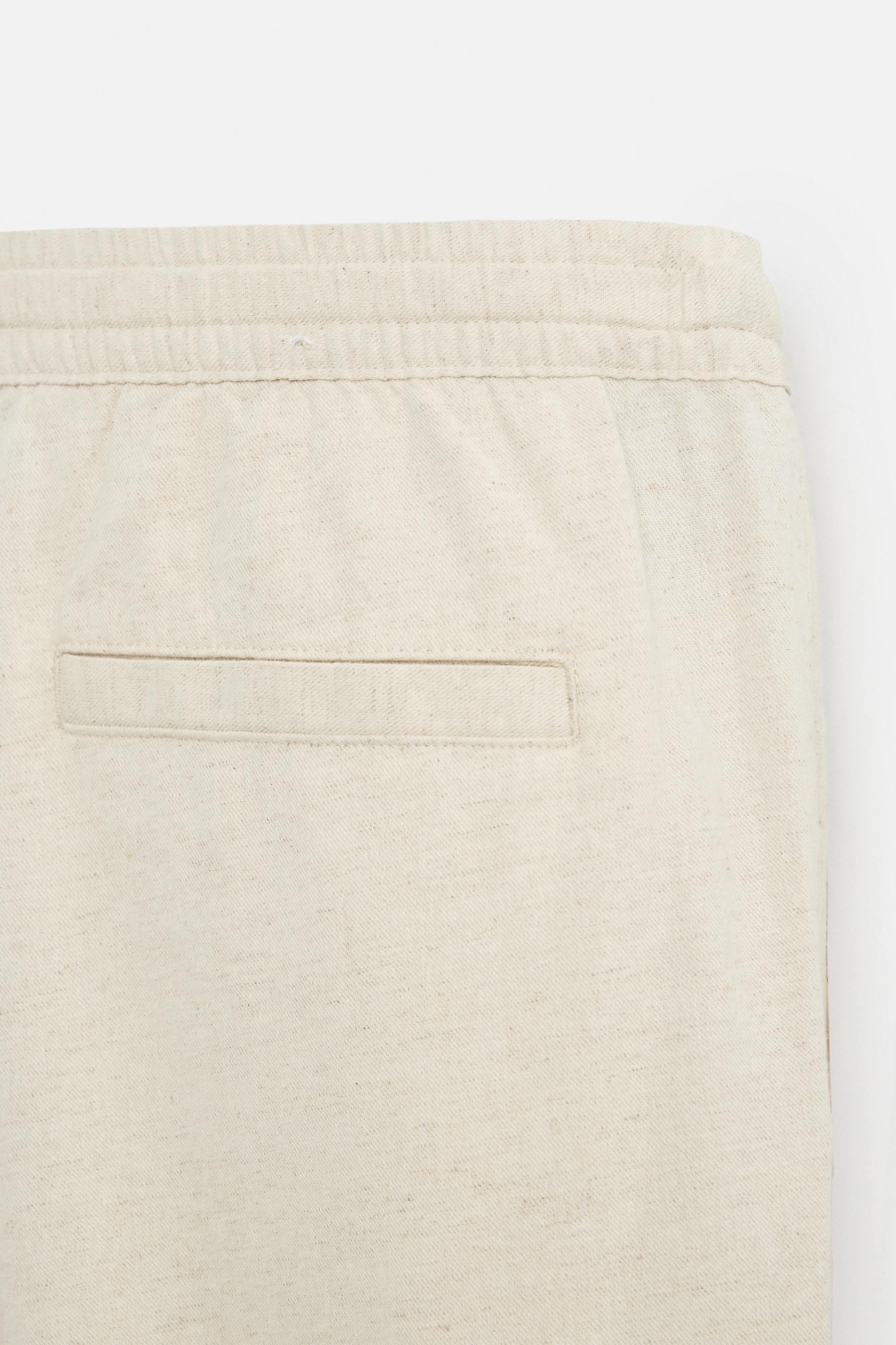 RELAXED FIT COTTON LINEN PANTS