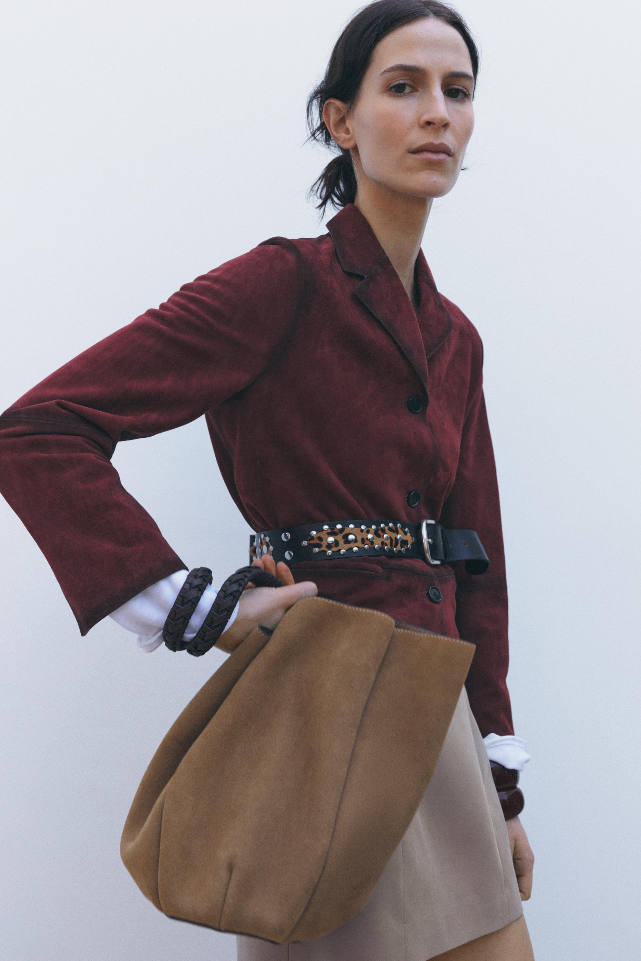 100% SUEDE LEATHER BLAZER ZW COLLECTION