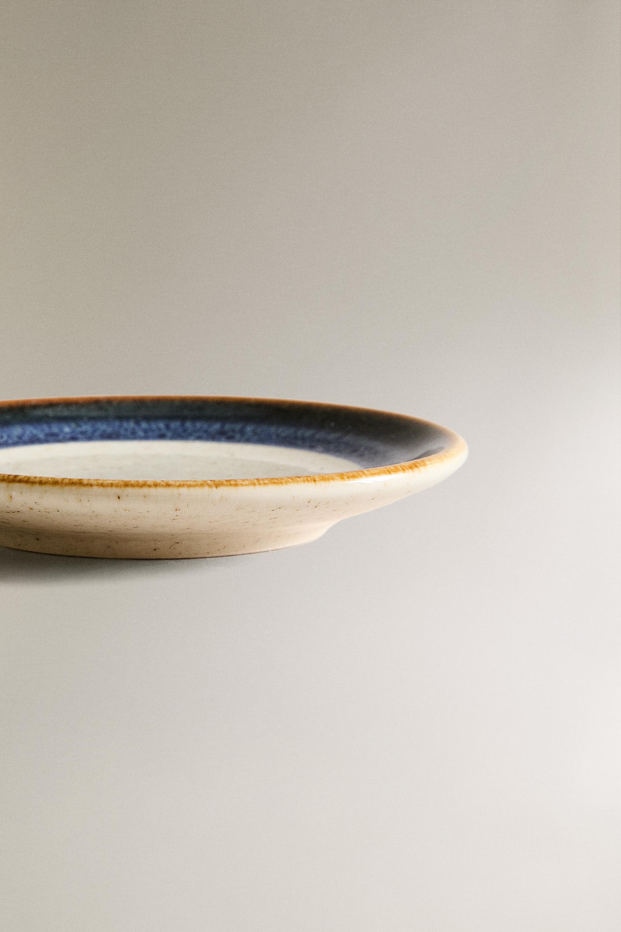 DYED RIM EARTHENWARE SIDE PLATE