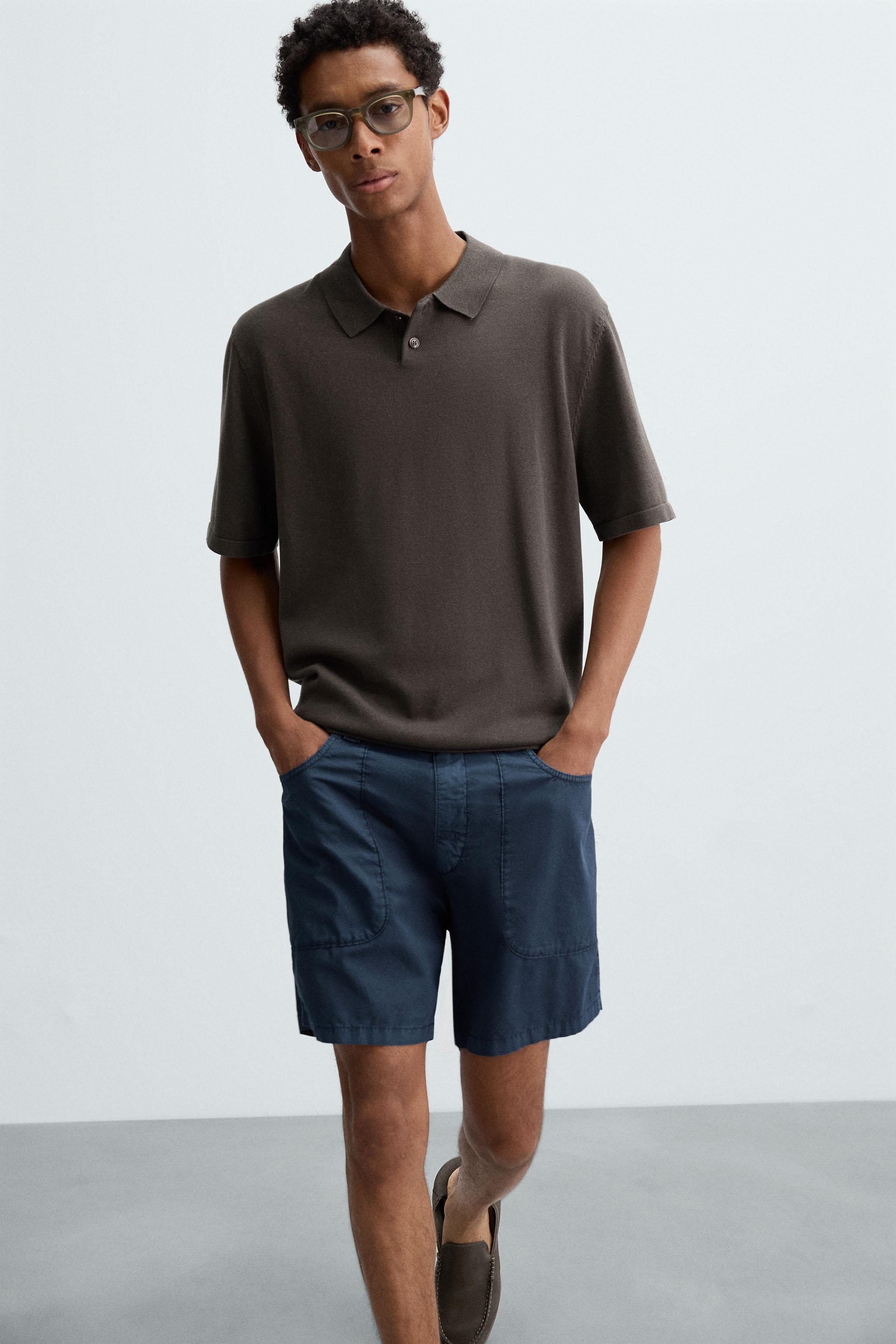 COTTON BLEND KNIT POLO SHIRT