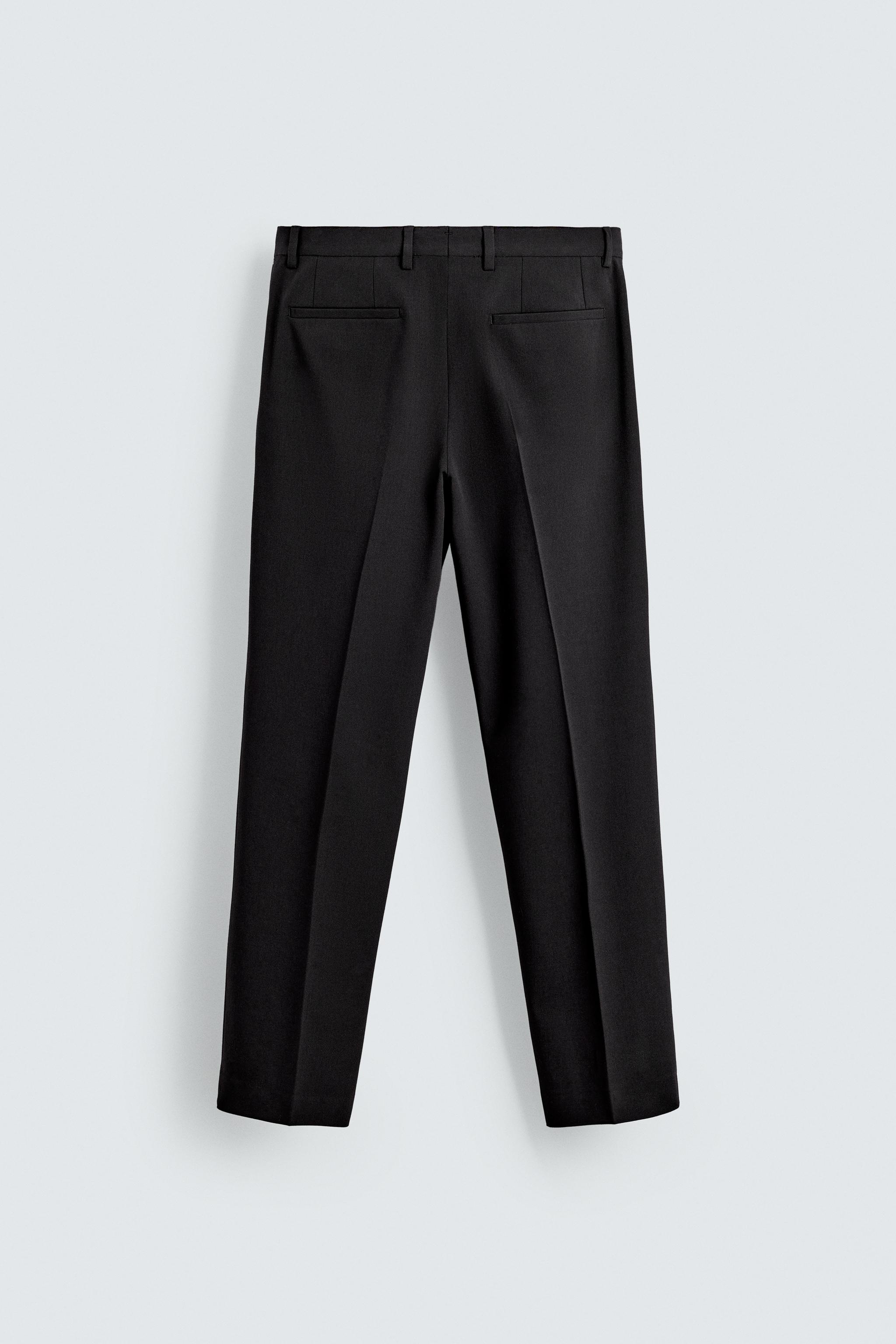 WOOL BLEND TUXEDO SUIT PANTS