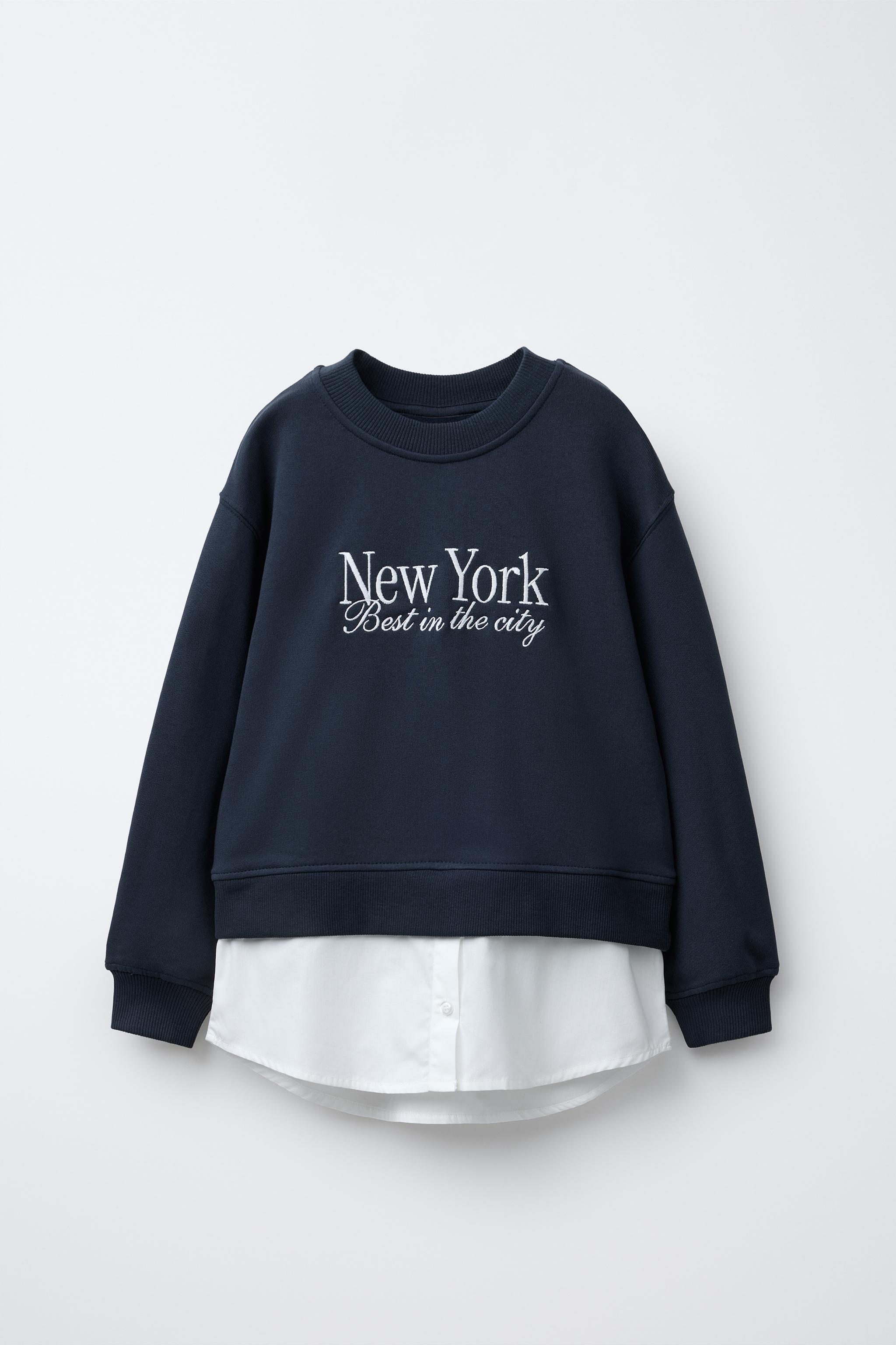 EMBROIDERED TEXT MIXED SWEATSHIRT