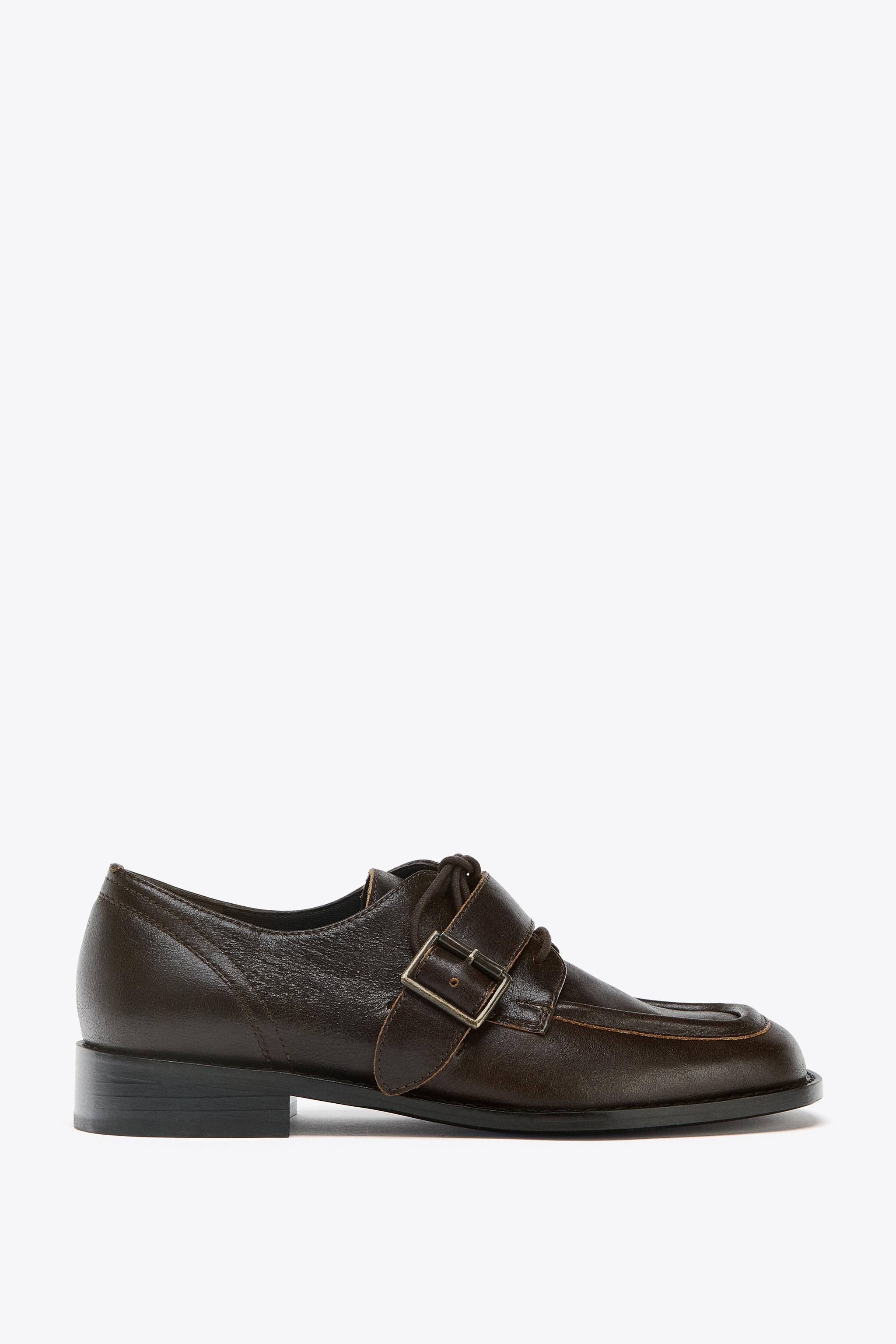 LEATHER BUCKLE LOAFERS