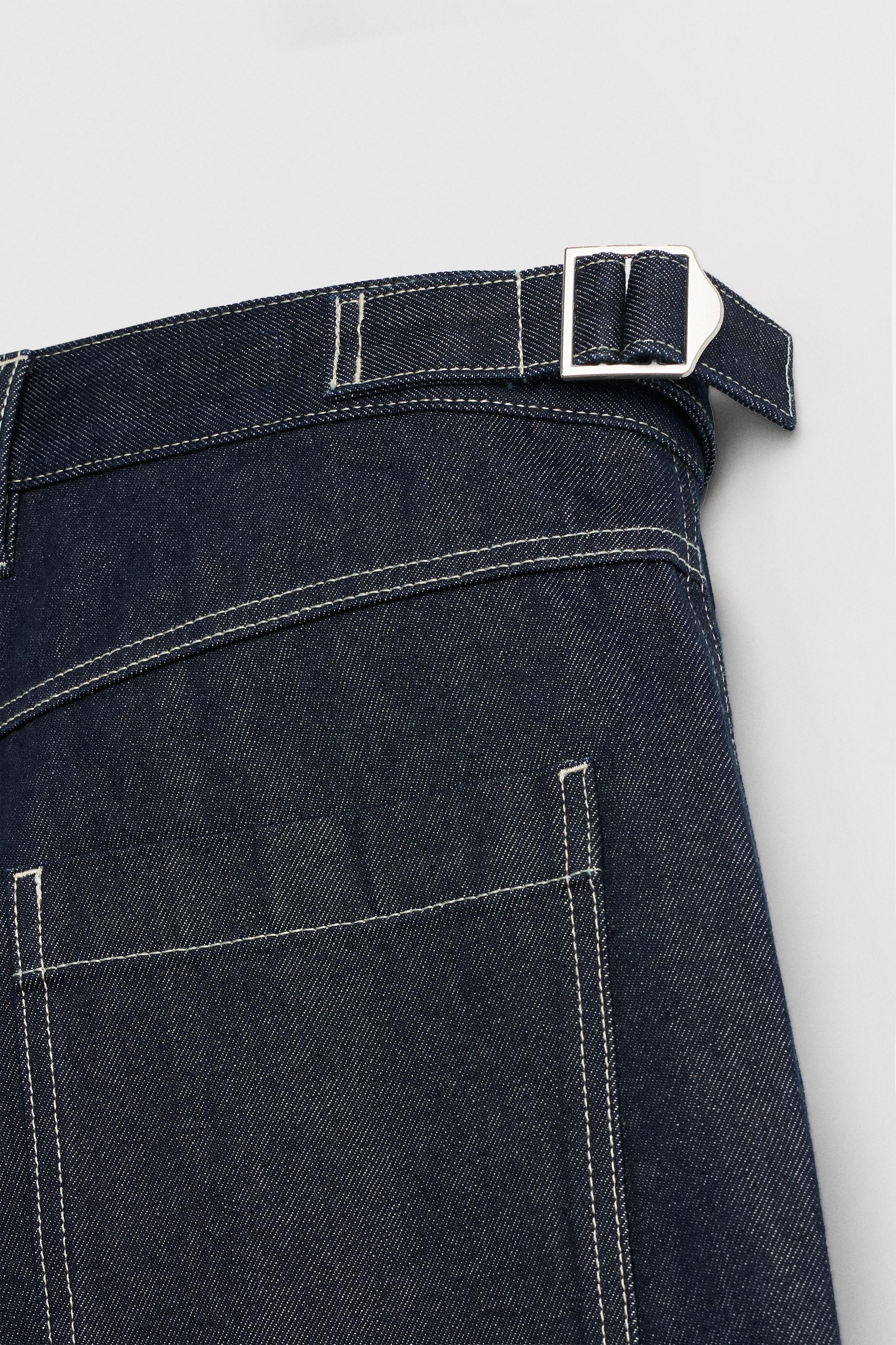 BELTED BAGGY FIT DENIM SHORTS