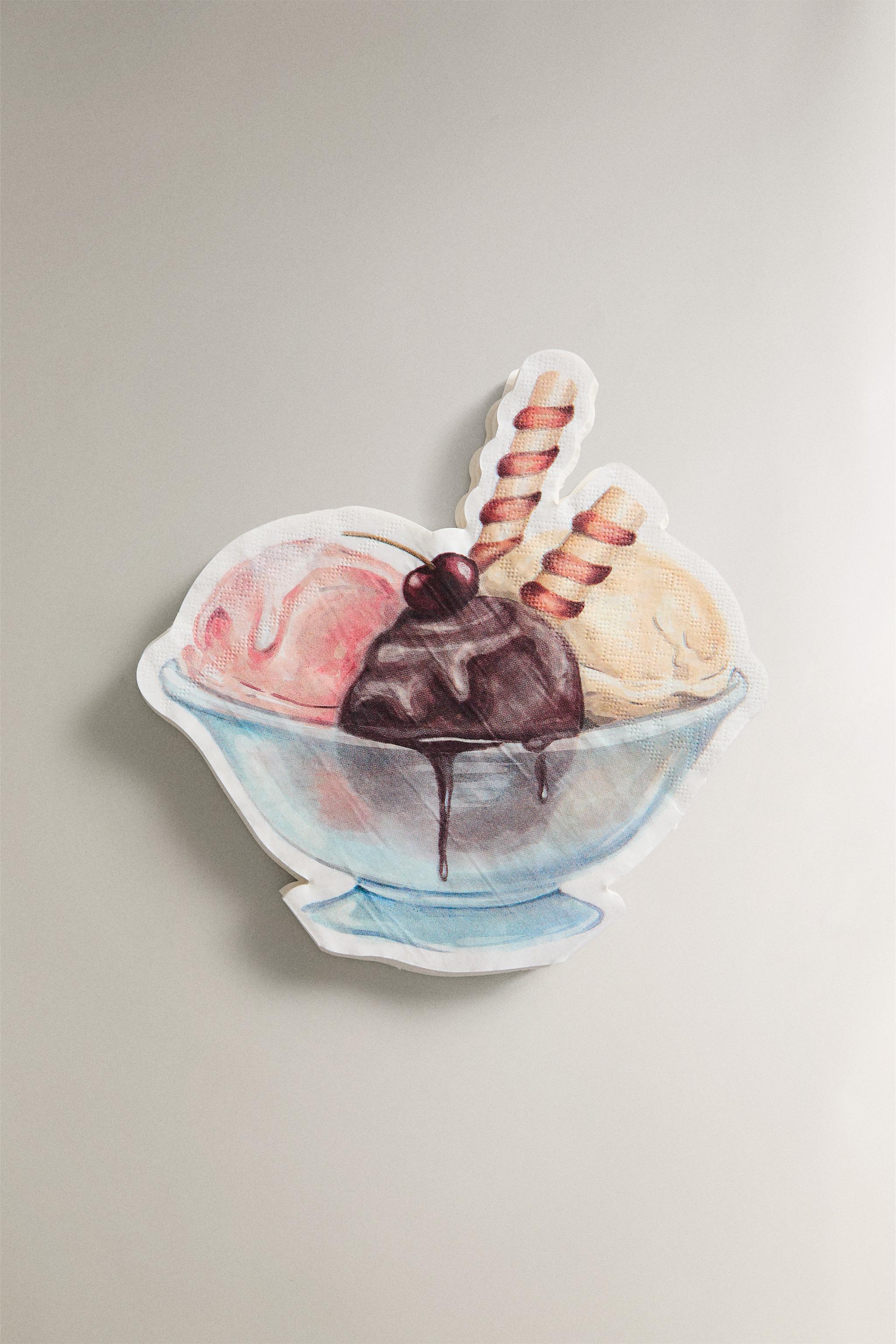 SET OF ICE CREAM PAPER NAPKINS (SET OF 20)