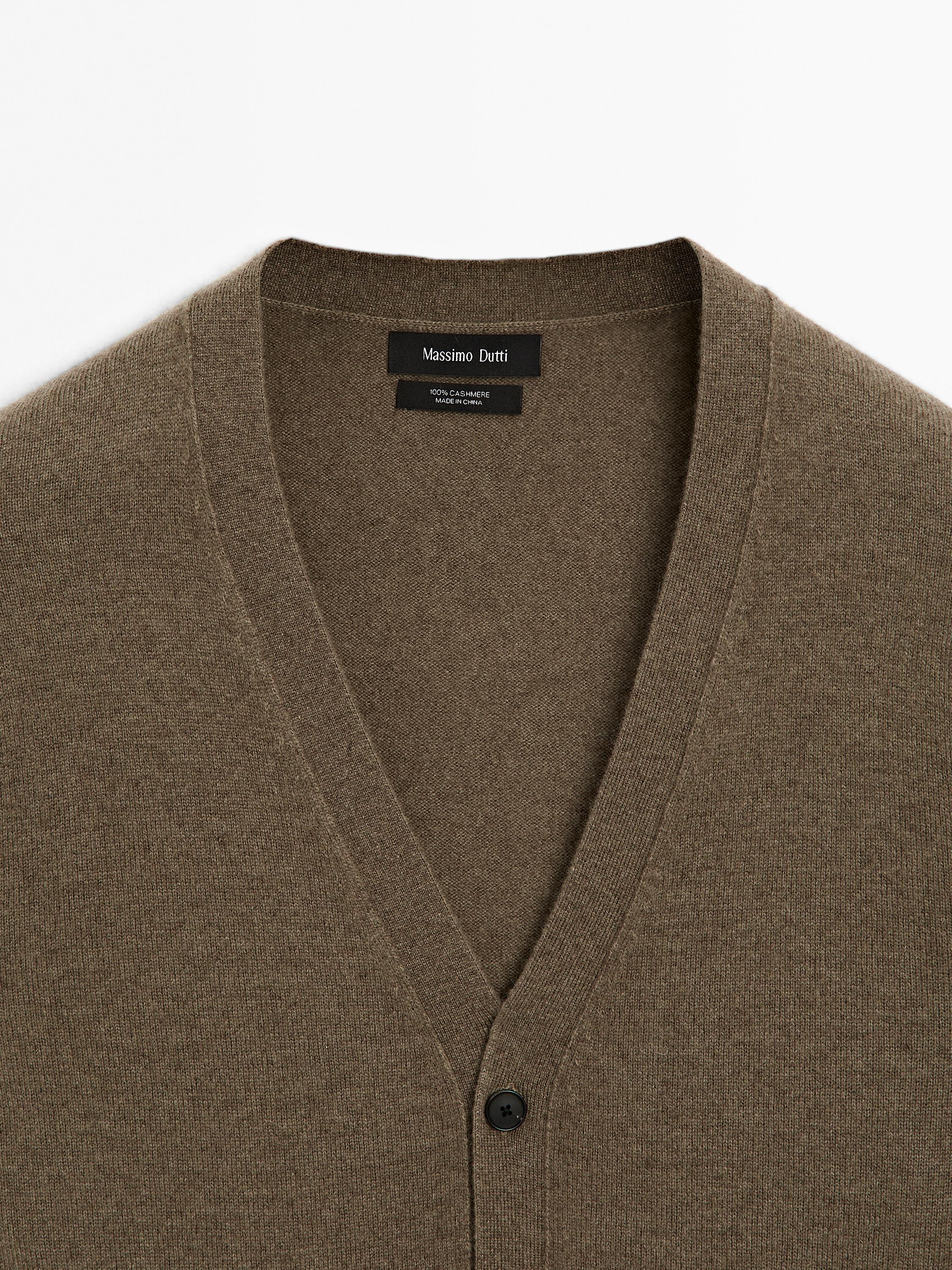 100% cashmere V-neck cardigan