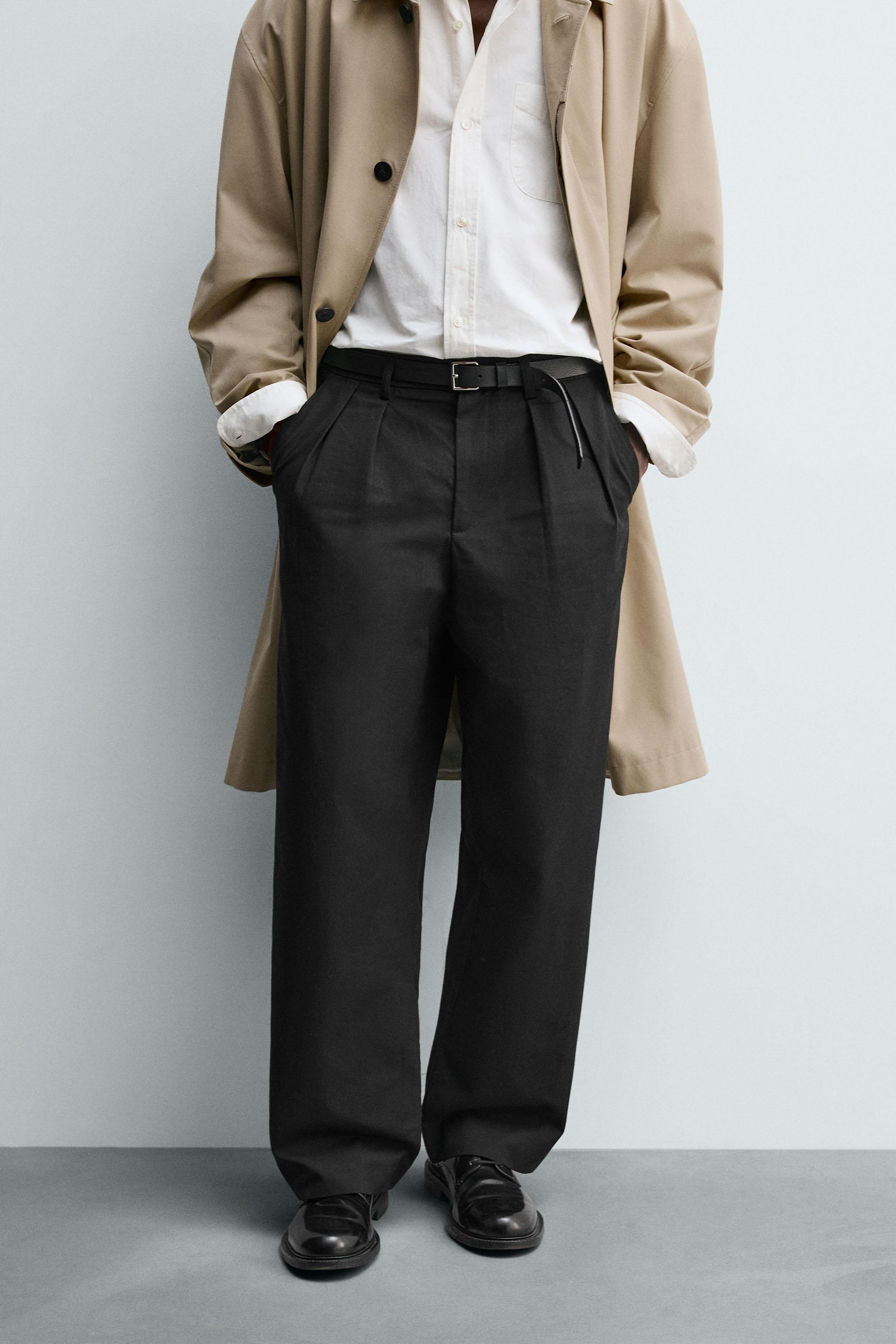 PLEATED WIDE FIT PANTS