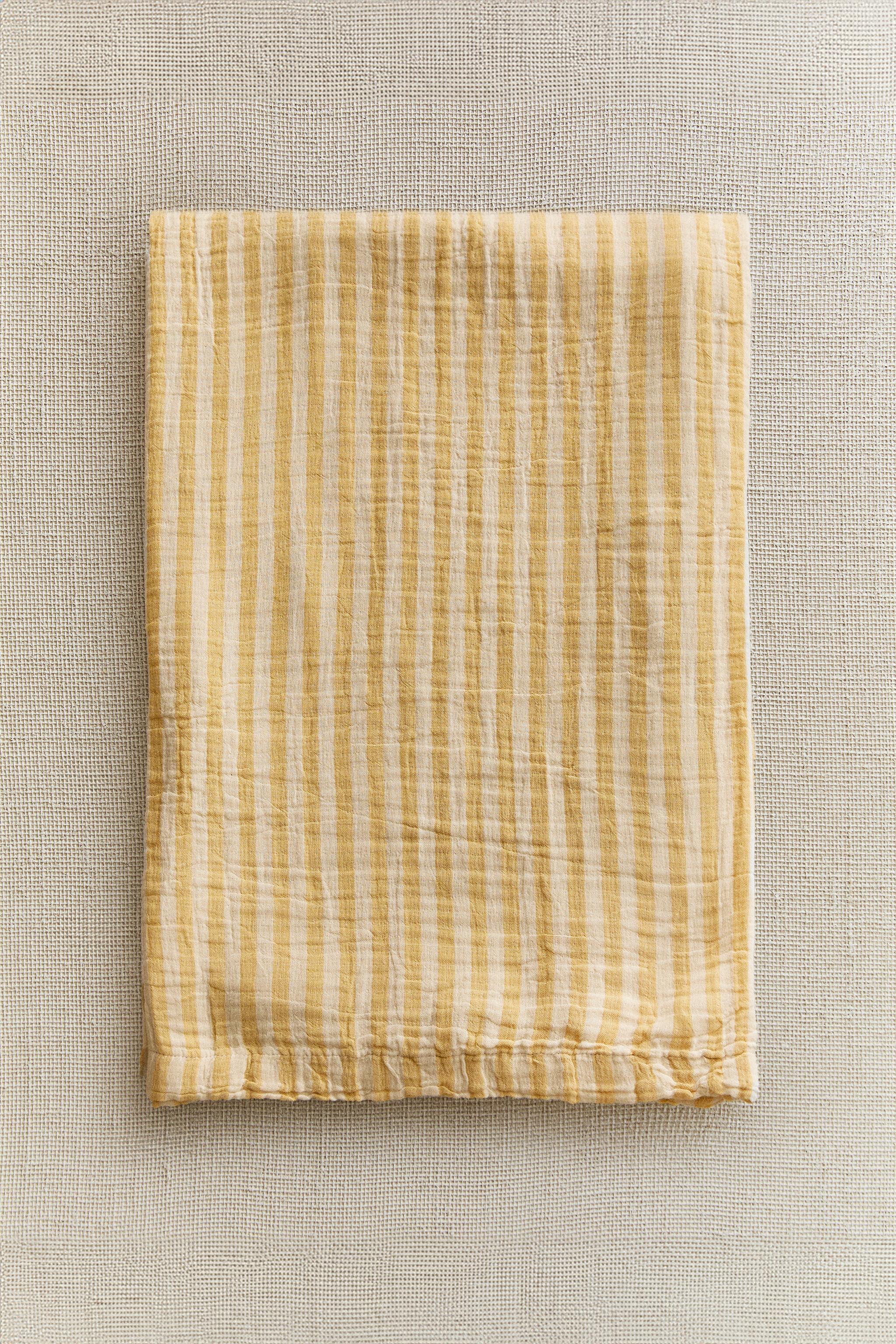 STRIPED COTTON MUSLIN BLANKET