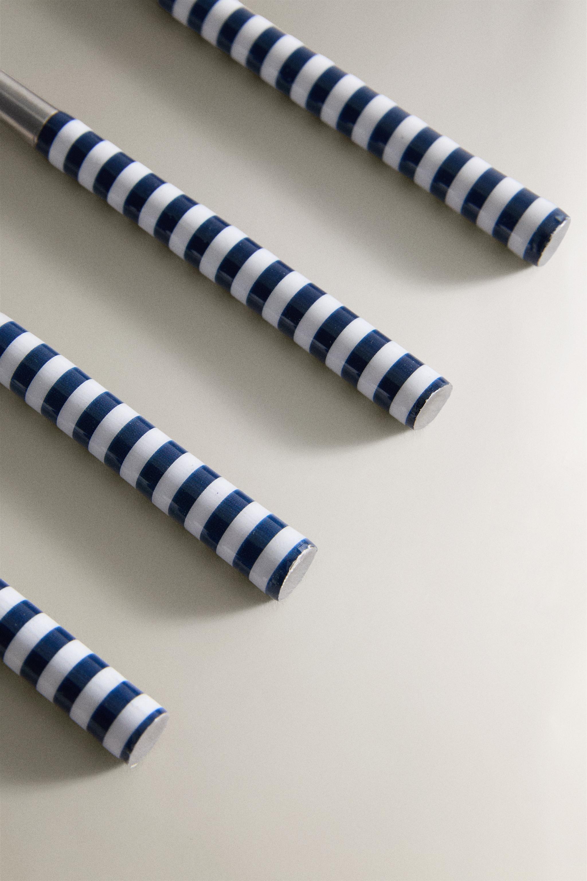 SET OF DESSERT FORKS WITH STRIPED HANDLES (SET OF 4)