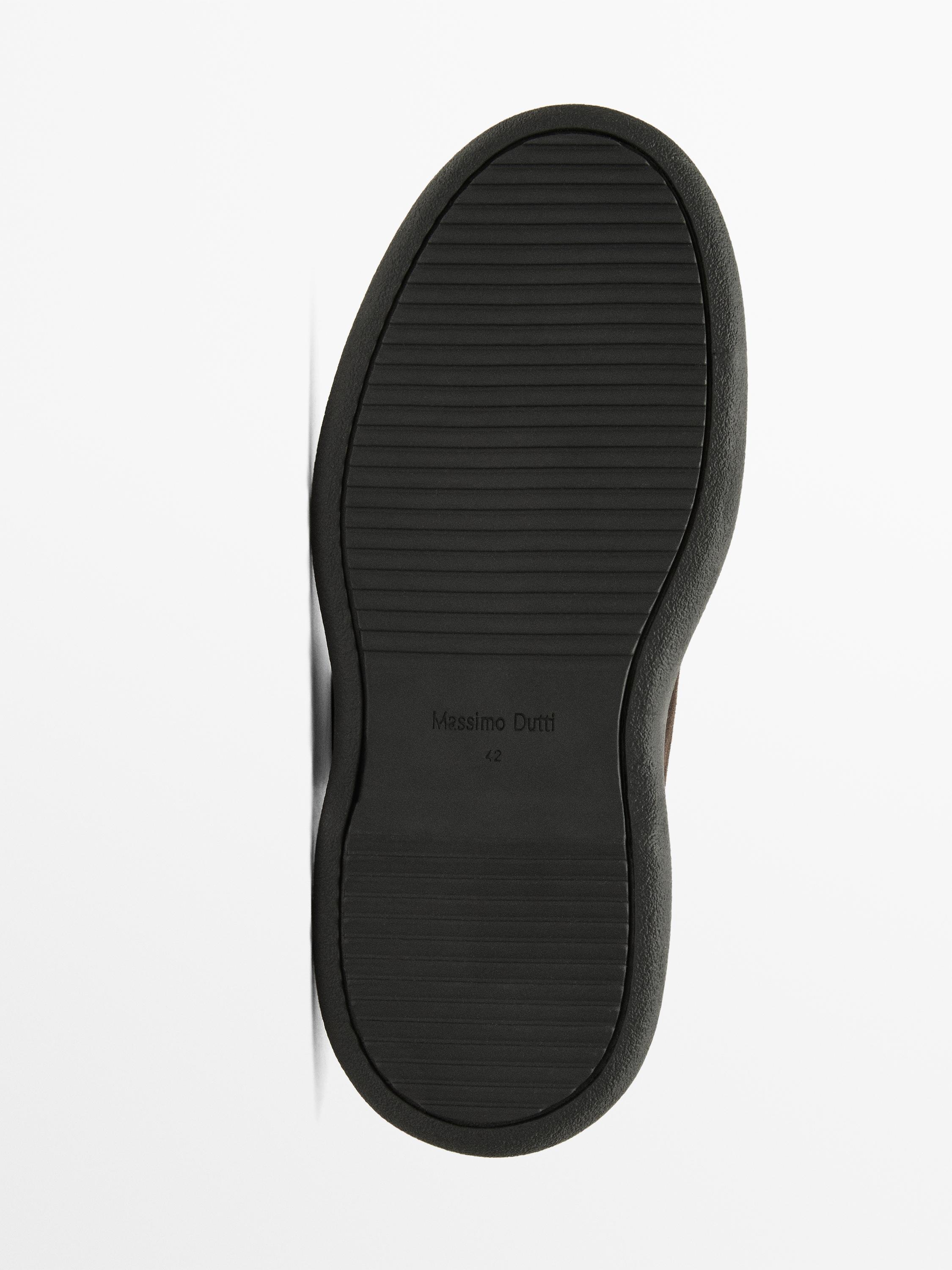 Moc toe split suede ankle boots