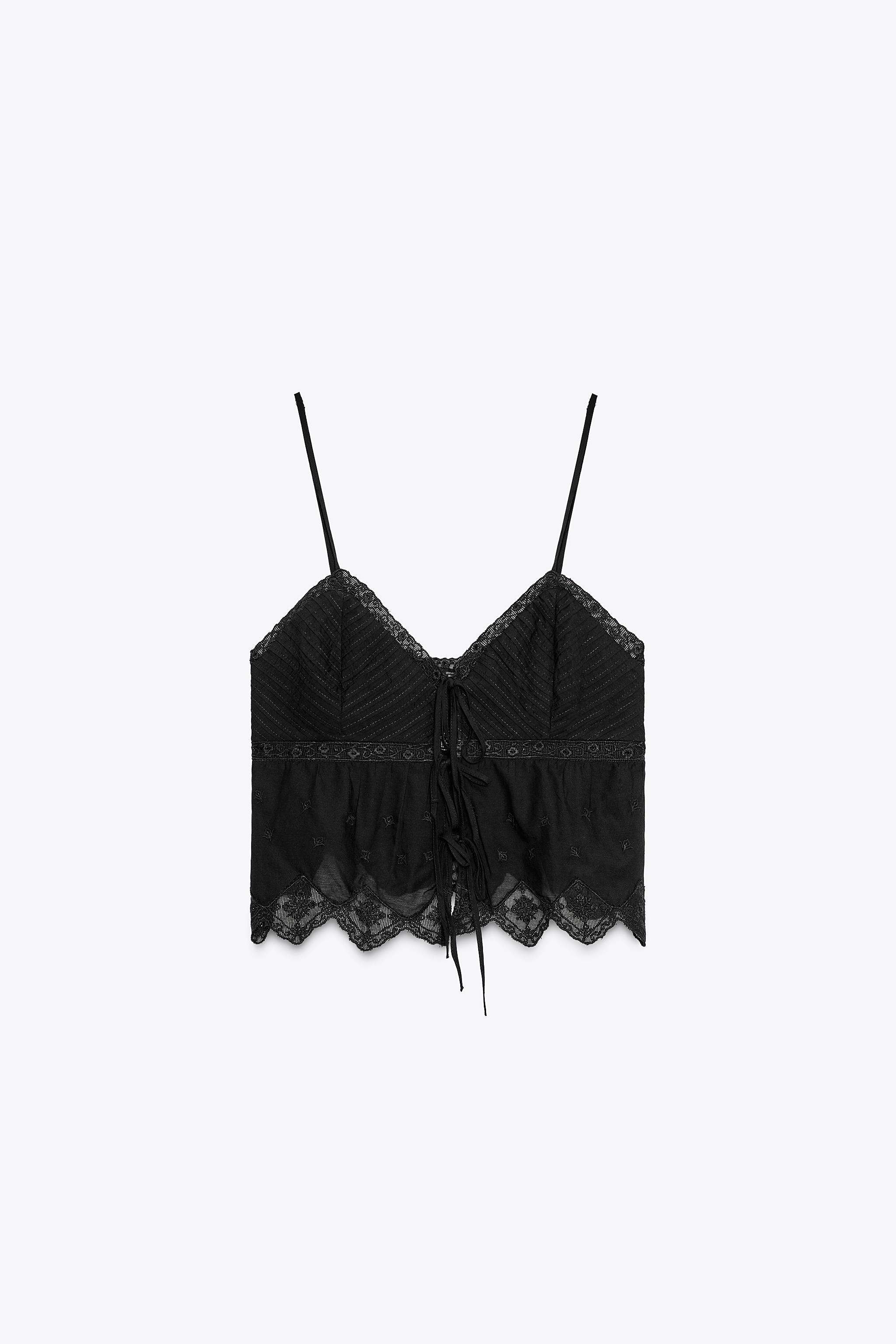 EMBROIDERED STRAPPY TOP