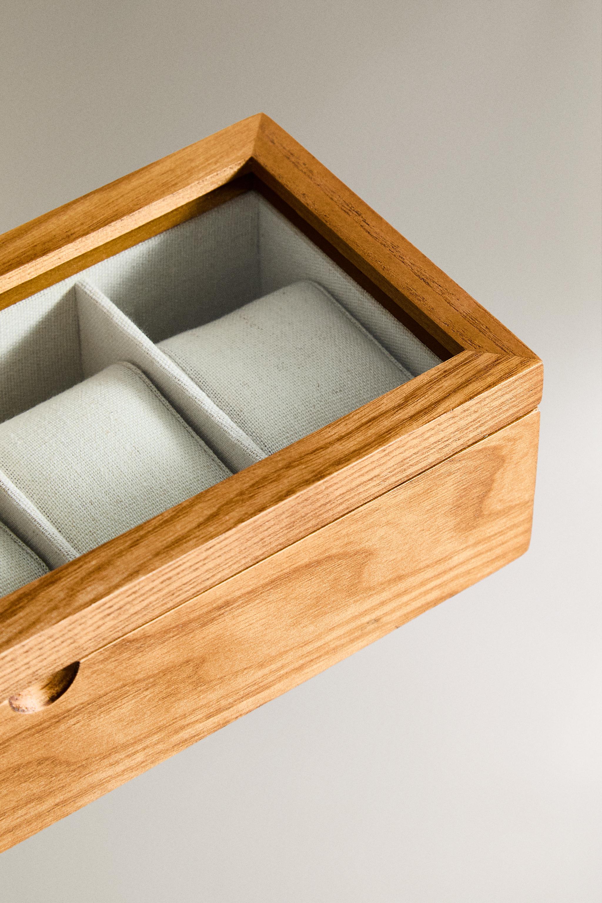 WOODEN JEWELRY AND WATCH BOX