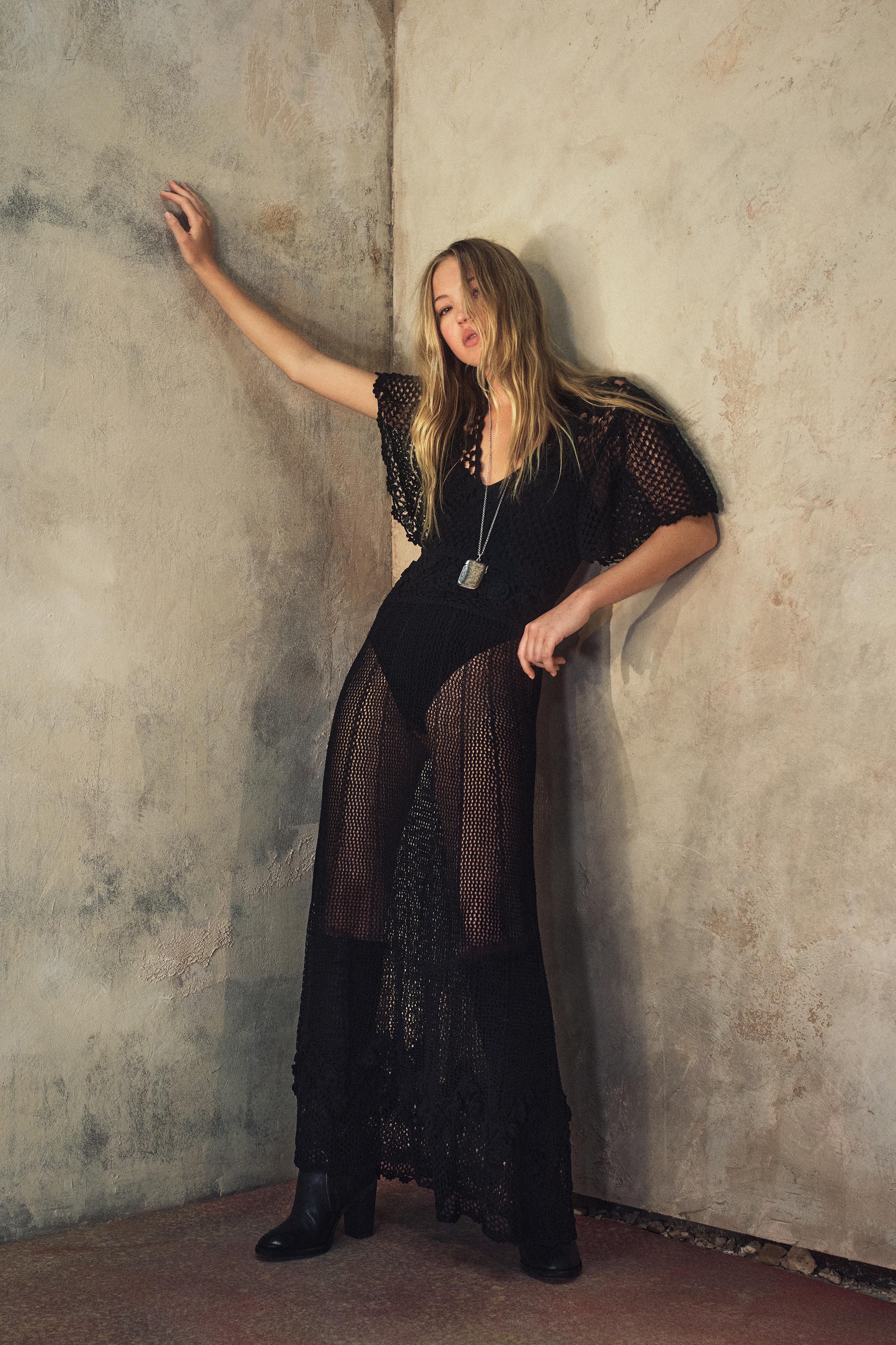 CROCHET KNIT DRESS KATE MOSS X ZARA