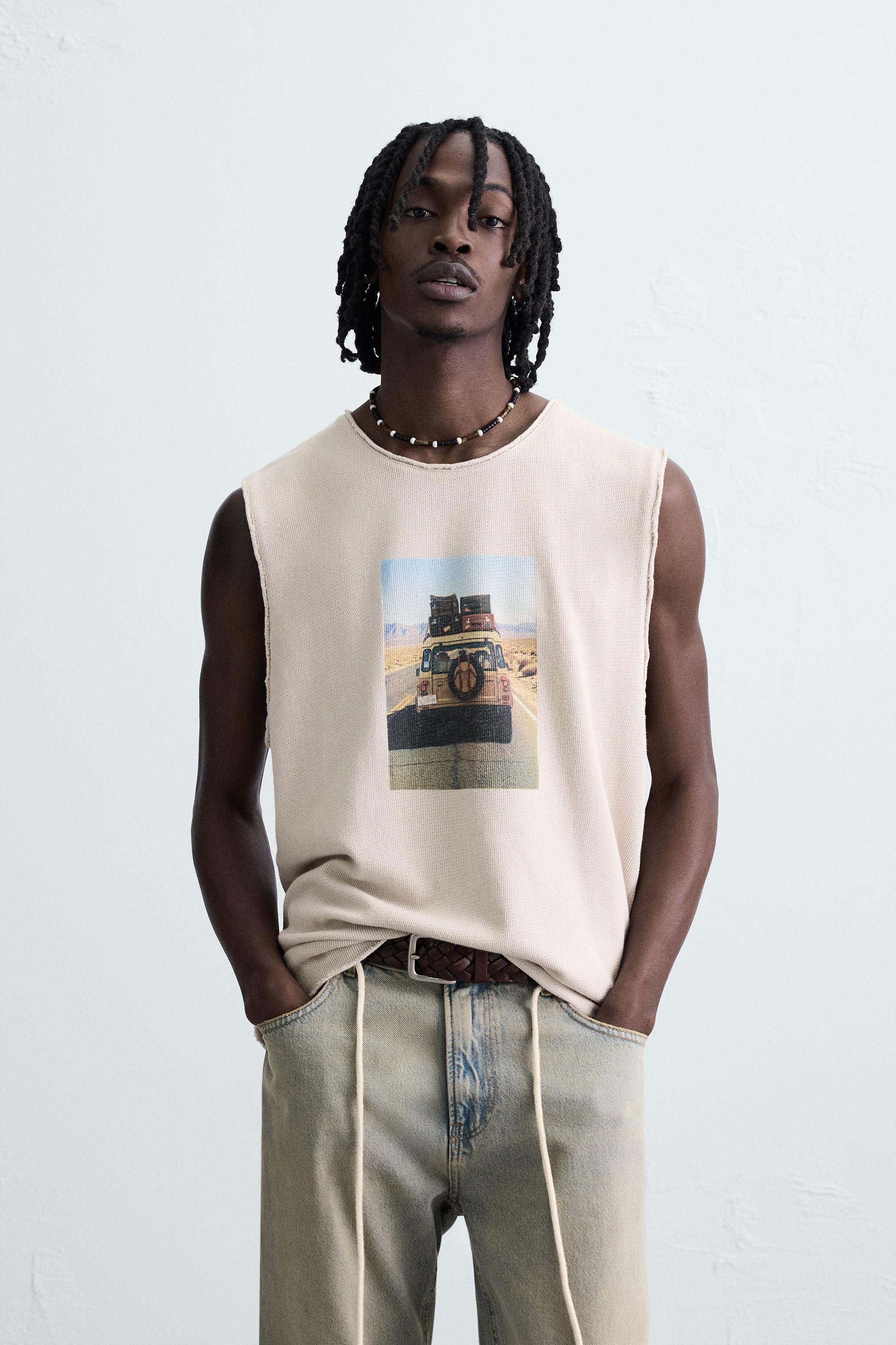 PRINTED KNIT TANK TOP