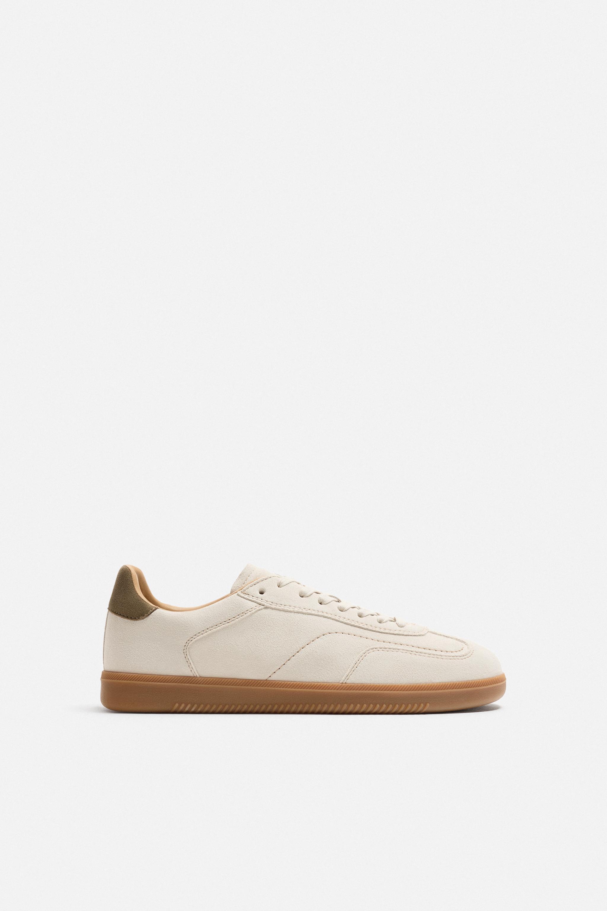 LEATHER CONTRAST SOLE SNEAKERS