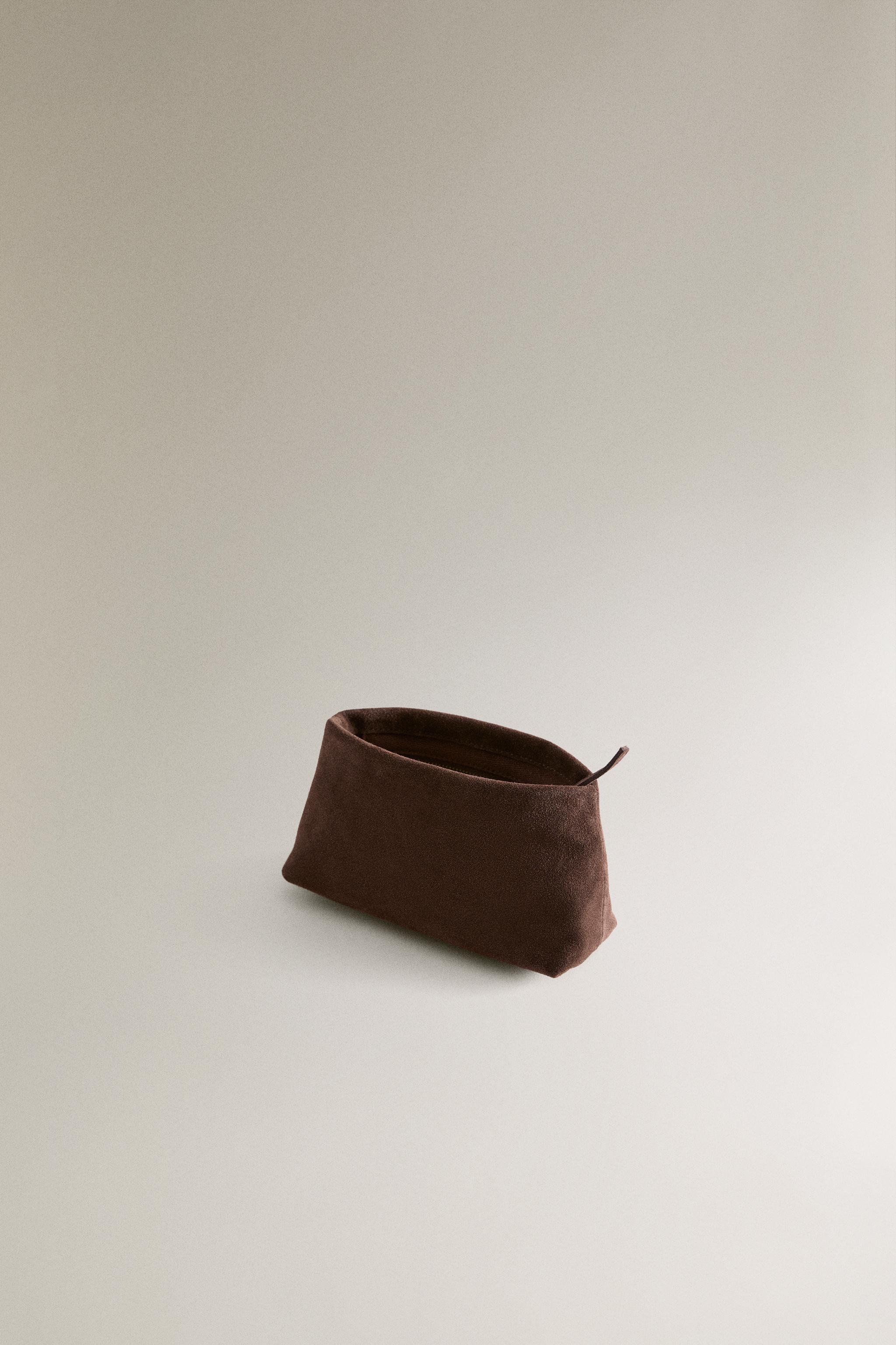 SMALL SPLIT SUEDE MAKEUP BAG