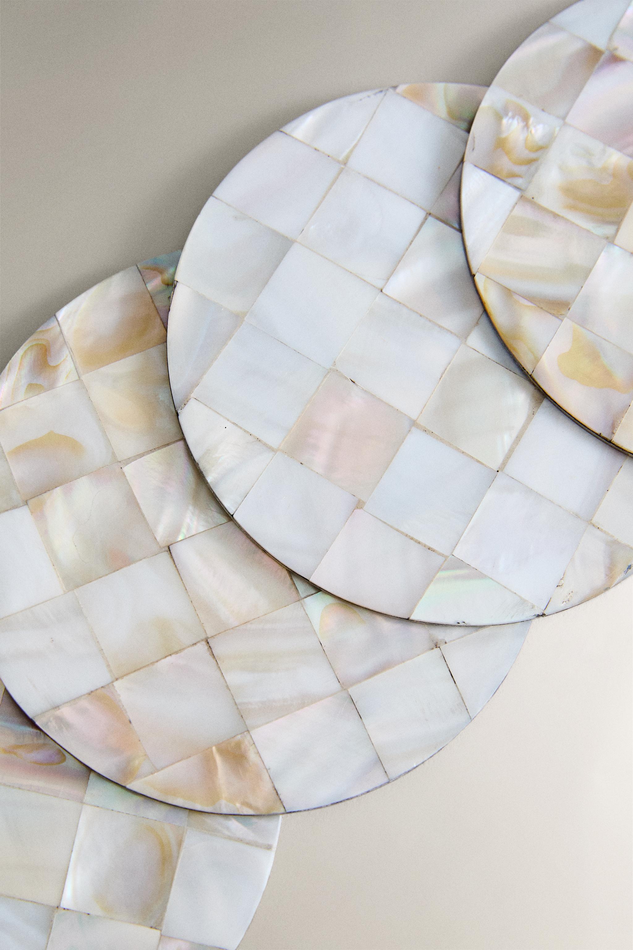 SET OF MOTHER-OF-PEARL COASTERS (SET OF 4)