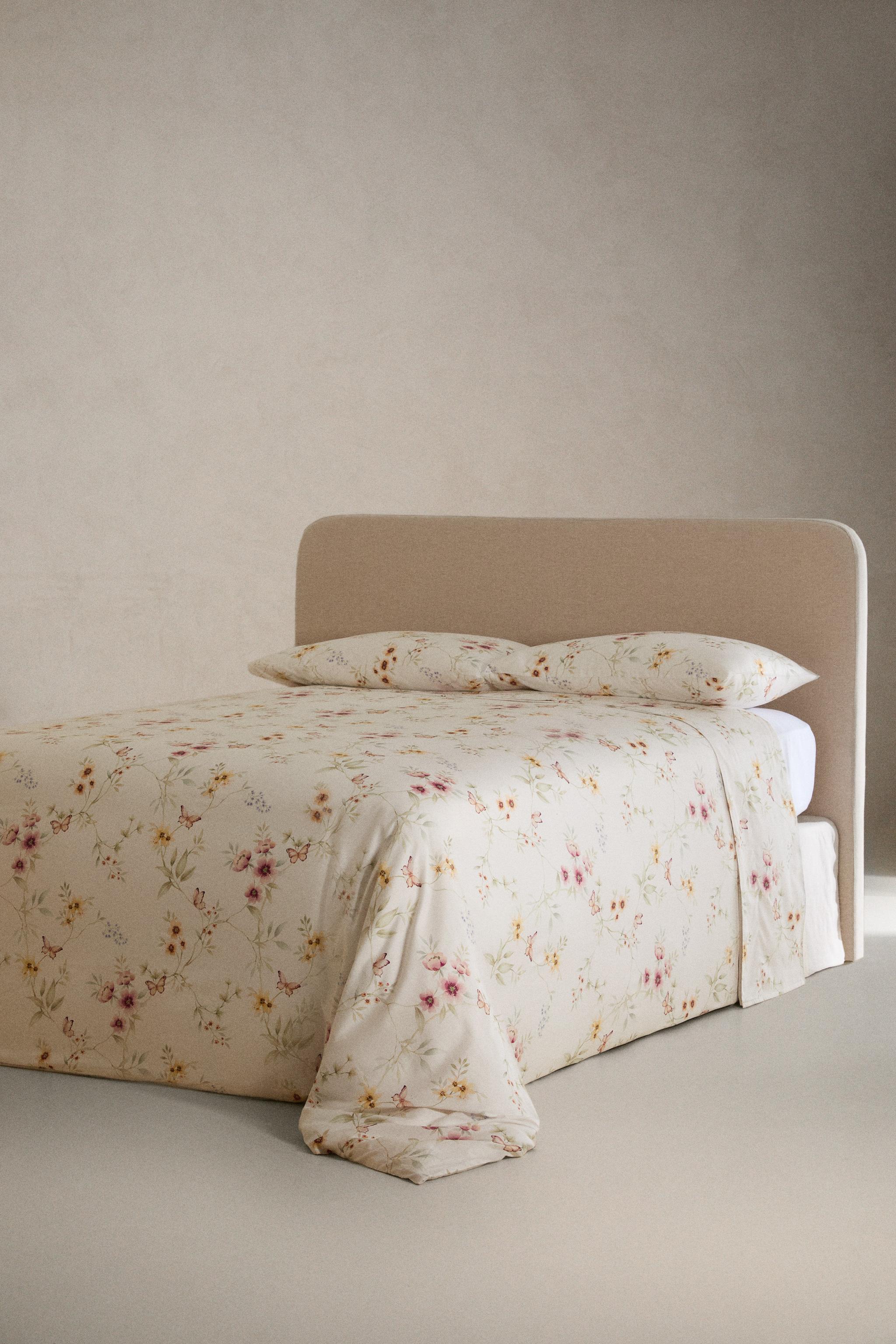 FLORAL PRINT SATEEN DUVET COVER