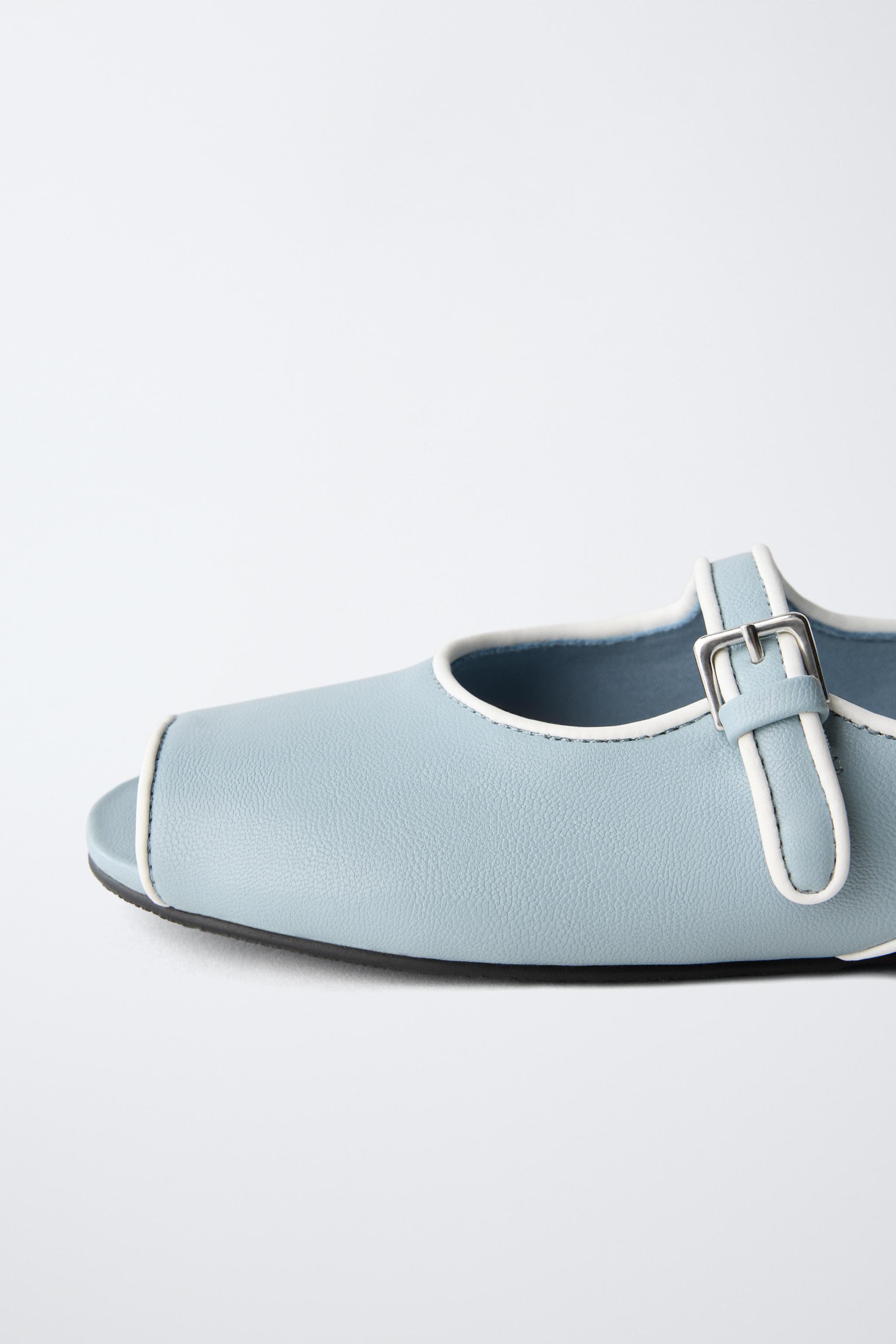 SLINGBACK BALLET FLATS WITH PIPING