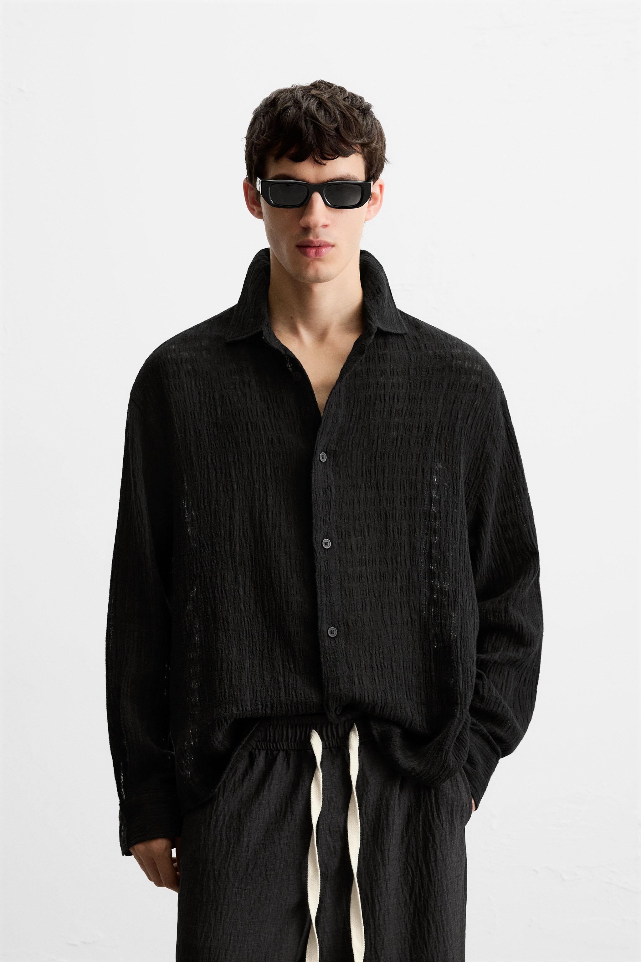 LINEN - COTTON JACQUARD SHIRT