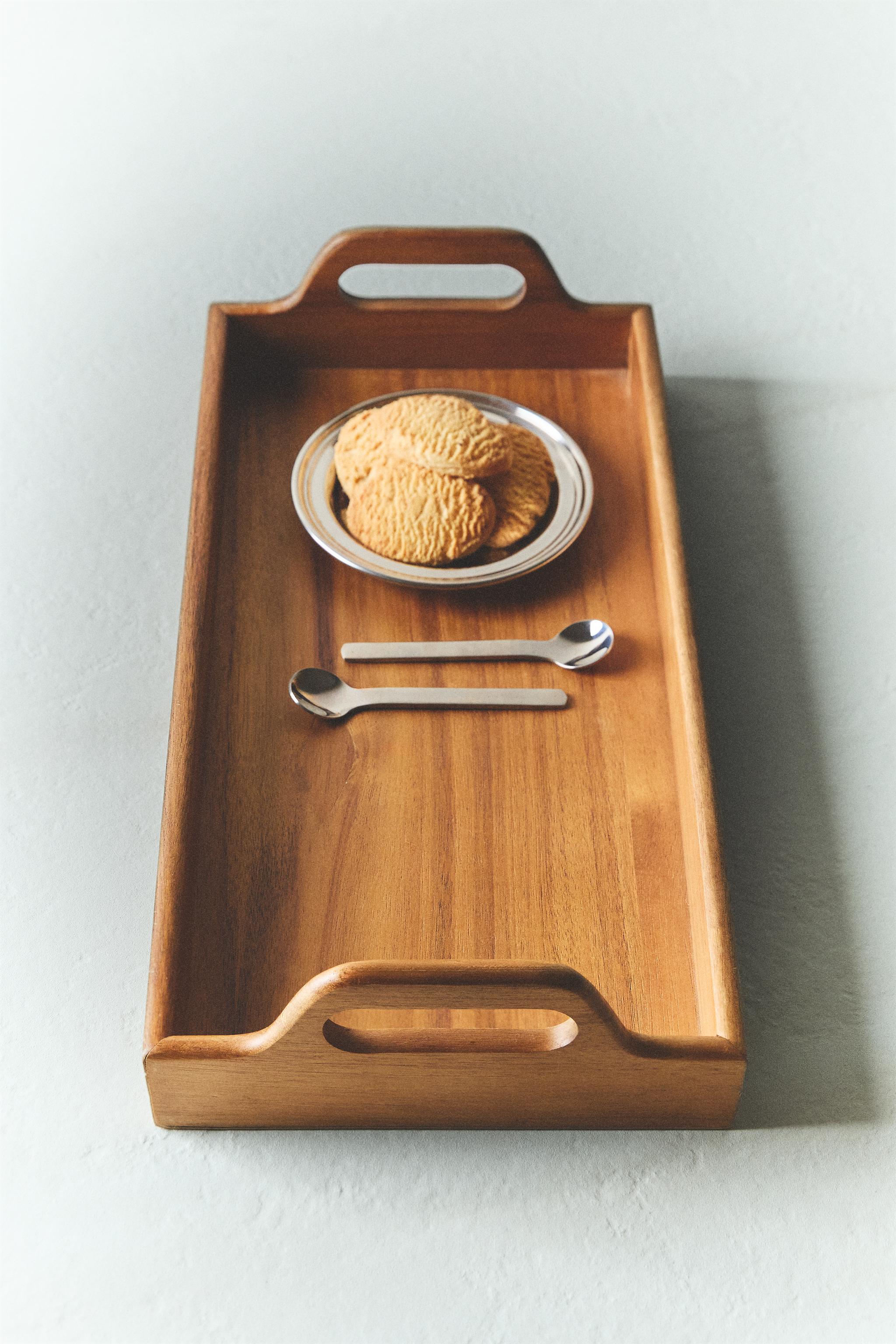 WOODEN TRAY WITH HANDLES