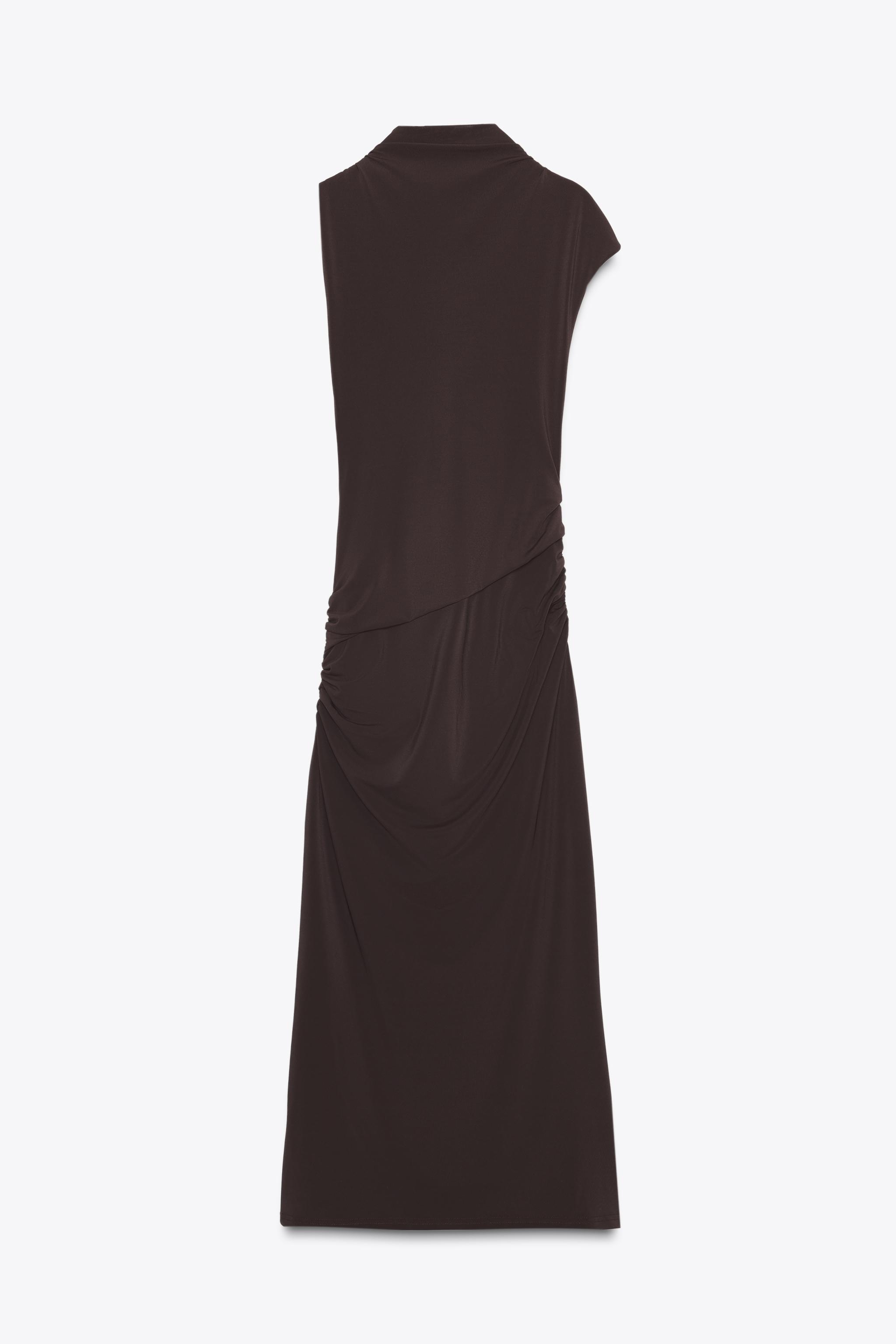 RUCHED MIDI DRESS
