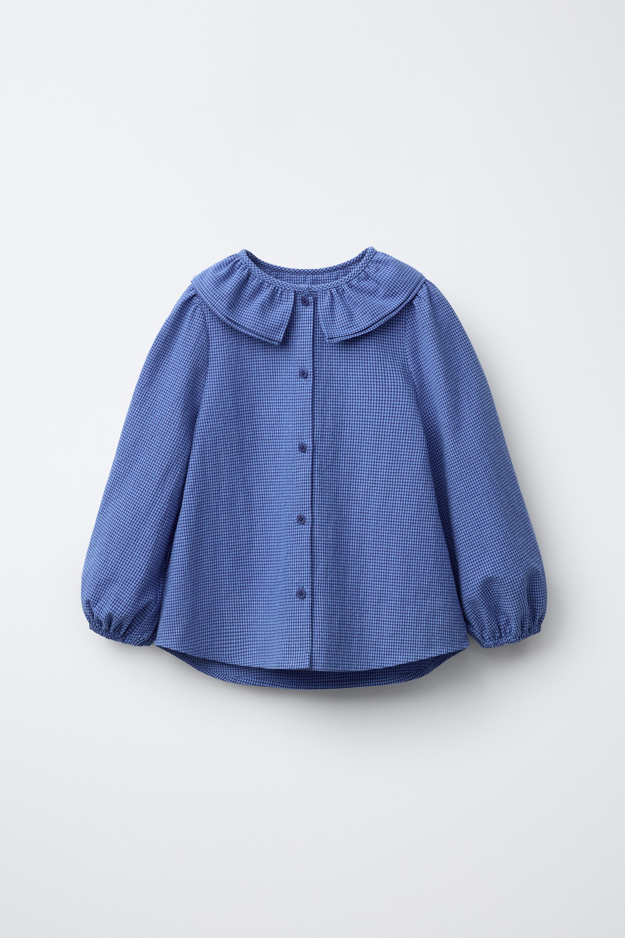 GINGHAM CHECK DOUBLE COLLAR SHIRT