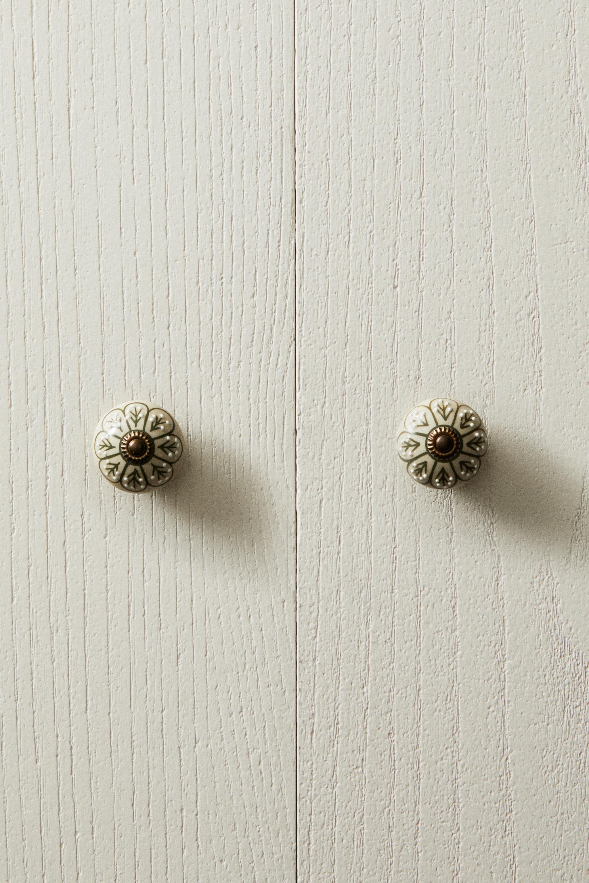 SET OF CERAMIC FLOWER KNOBS (SET OF 2)